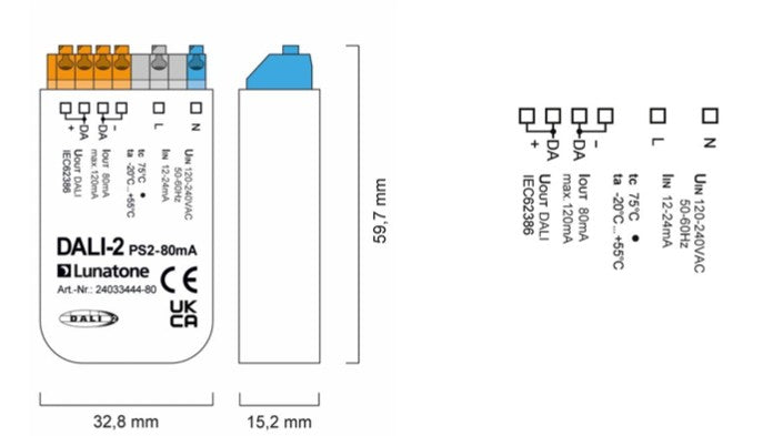 Lunatone DALI-2 PS1-80mA - 24033444-80 - LED retro