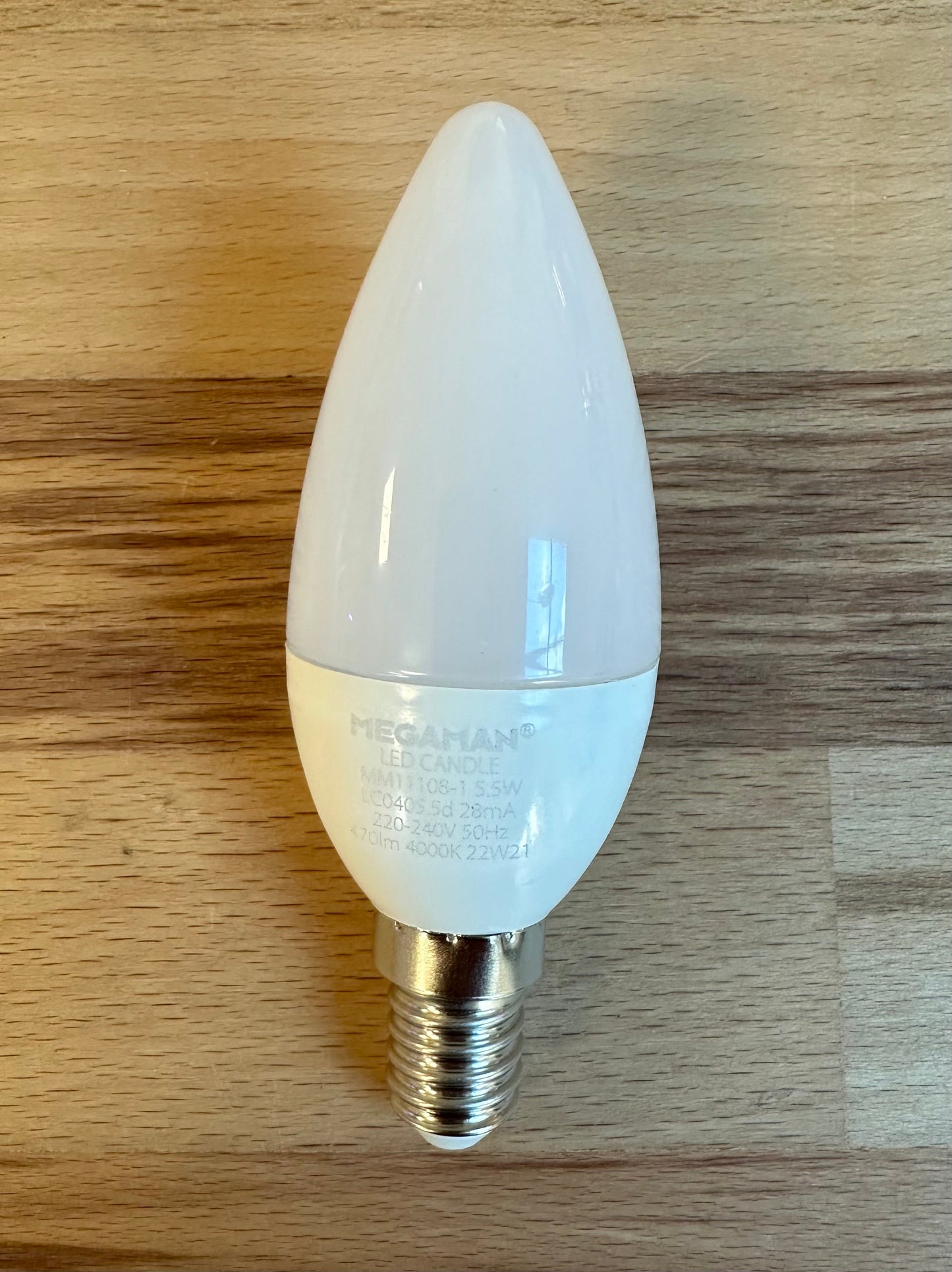 Megaman Economy 5.5W Dimmable Candle E14 4000K Cool White - 711108 -LED Retro