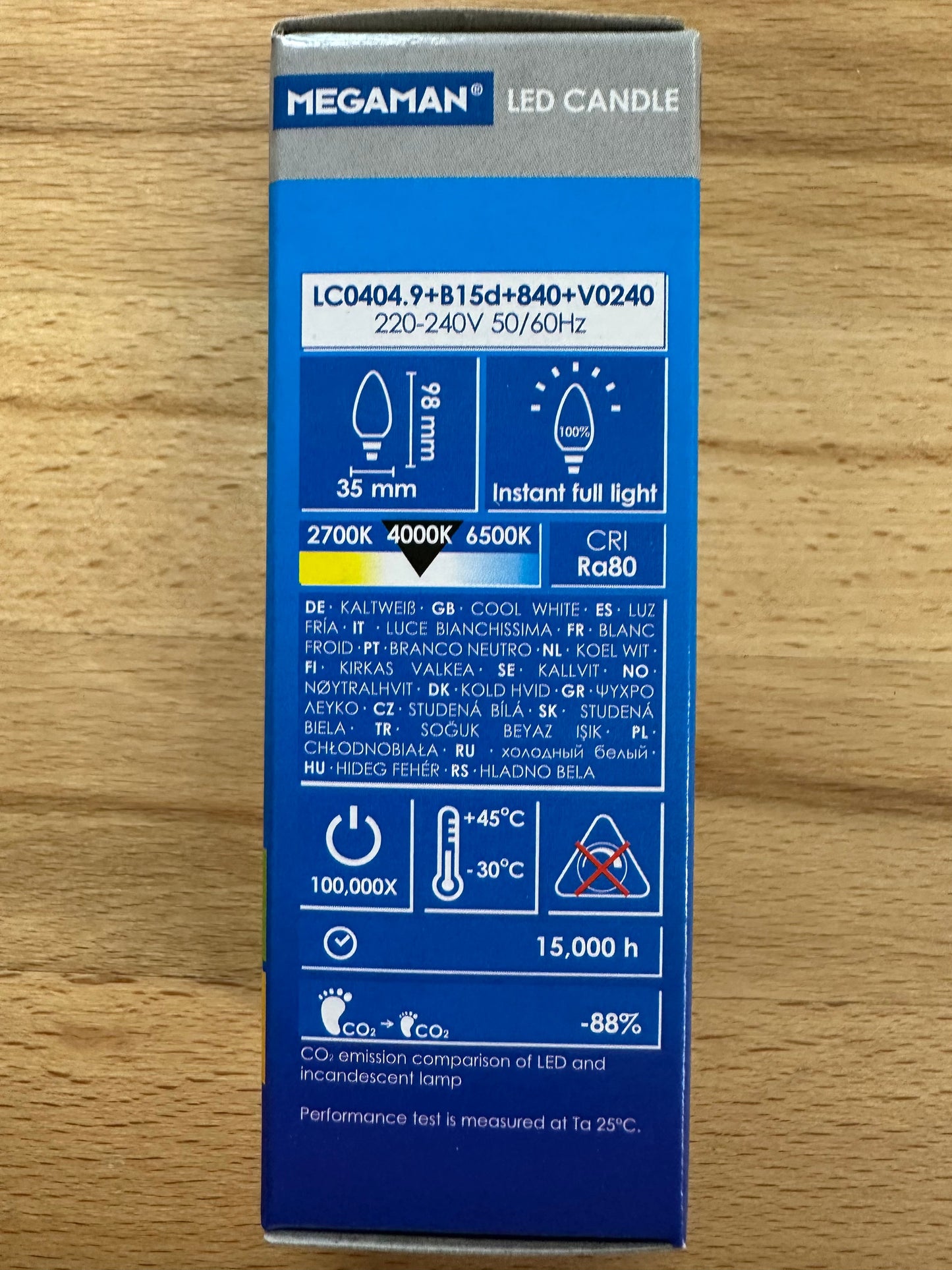 Megaman Economy 4.9W Candle B15 4000K Cool White - 143354E - LED Retro