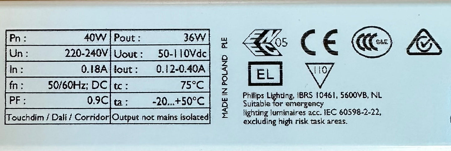 Philips 929000852203 Xitanium 36W 0.12-0.40A 110V TD 230V - LED Spares