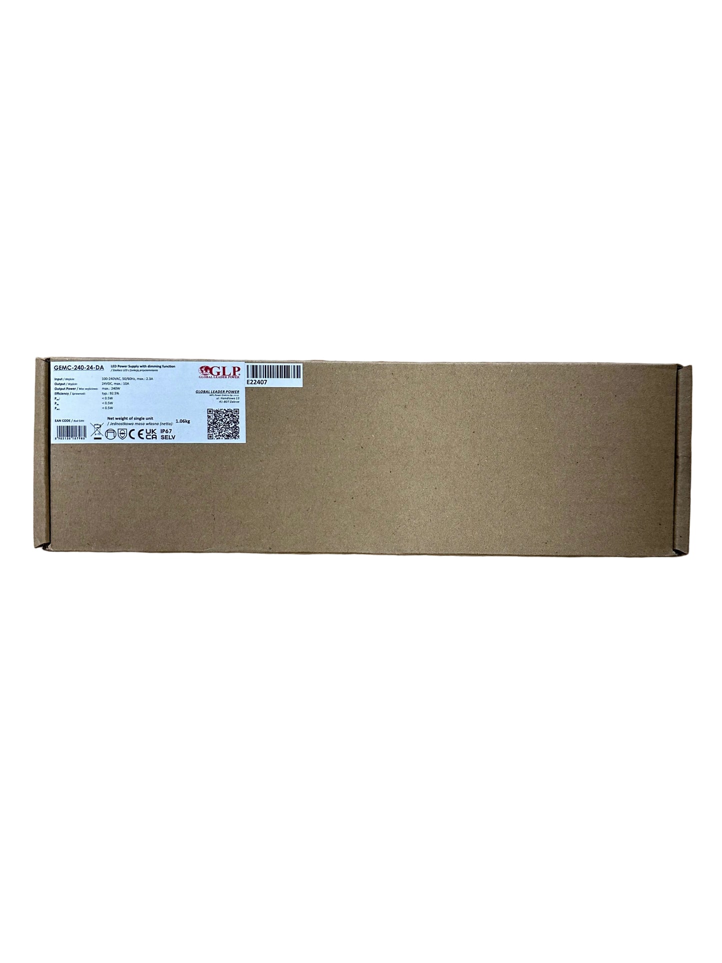 GEMC-240-24-DA 240W 24V 10A IP67 DALI2 - Push Dim Dimmable LED Driver - LED Retro