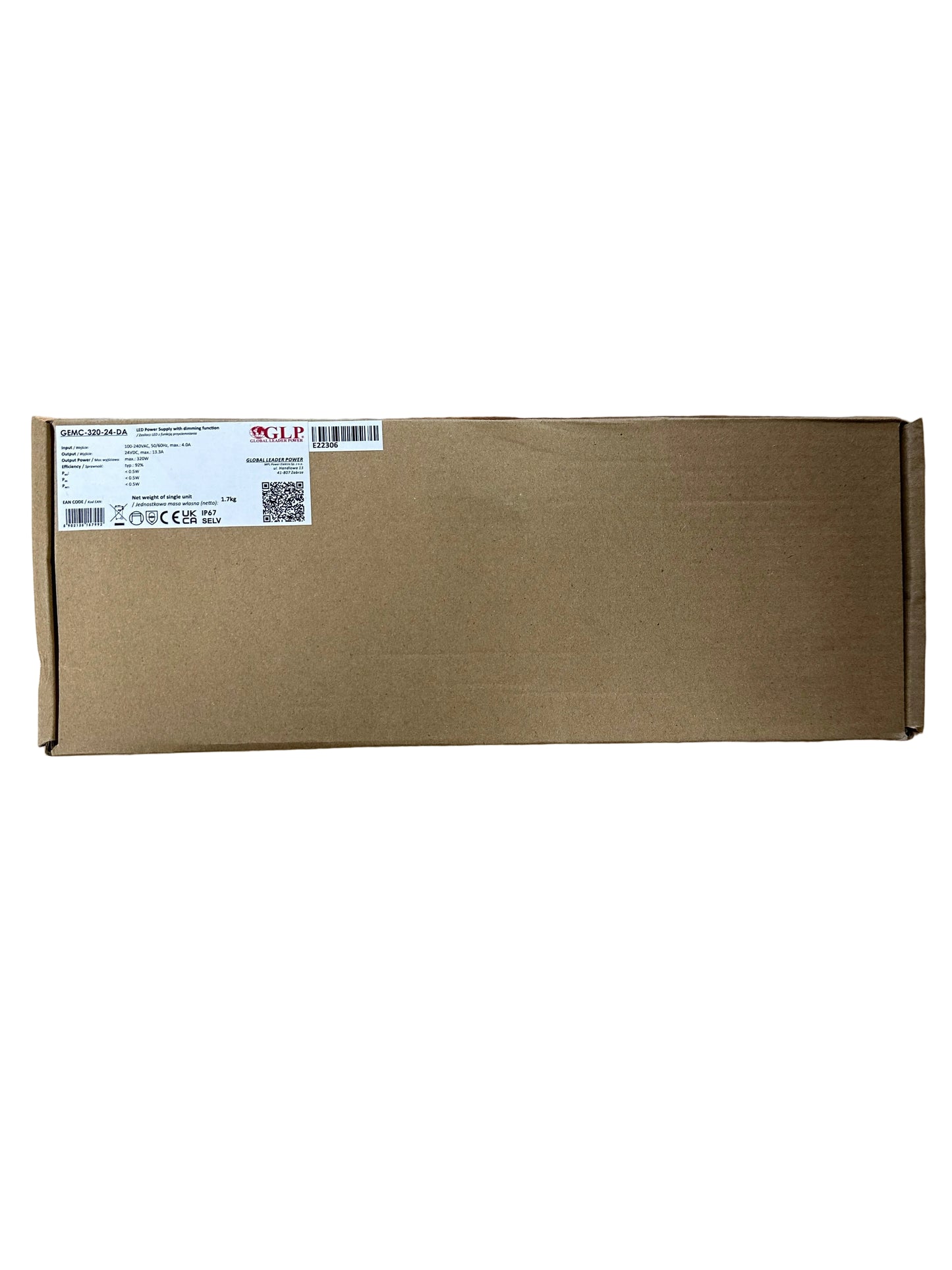 GEMC-320-24-DA 320W 24V 13.3A IP67 DALI2 - Push Dim Dimmable LED Driver - LED Retro