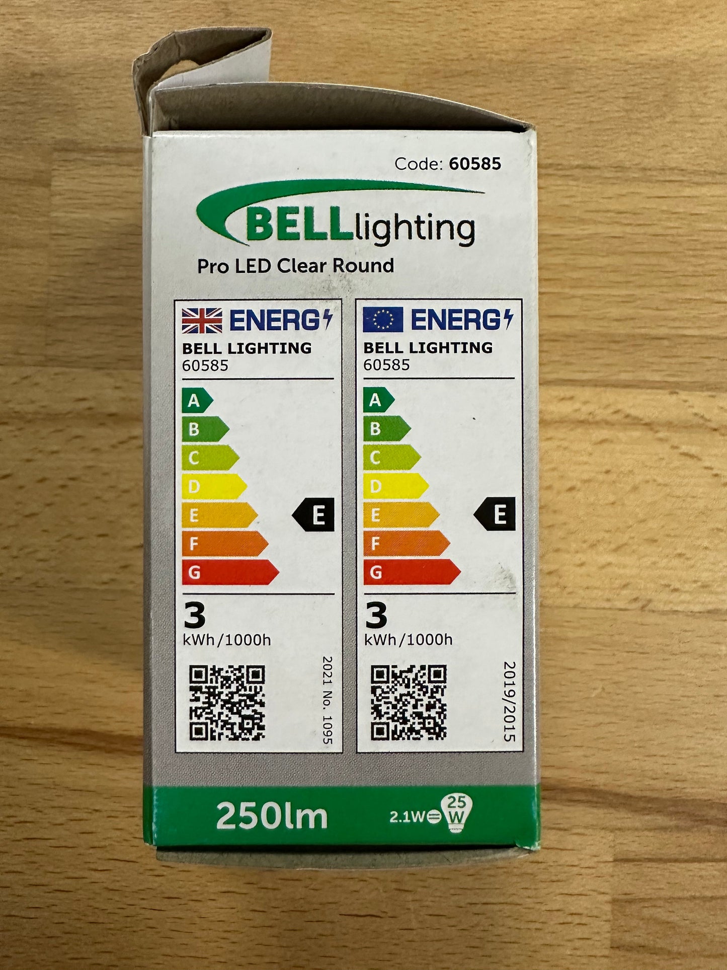 Bell LED 2.1W Dimmable 45mm Clear Round Ball - ES - 4000K - 60585 - LED Spares