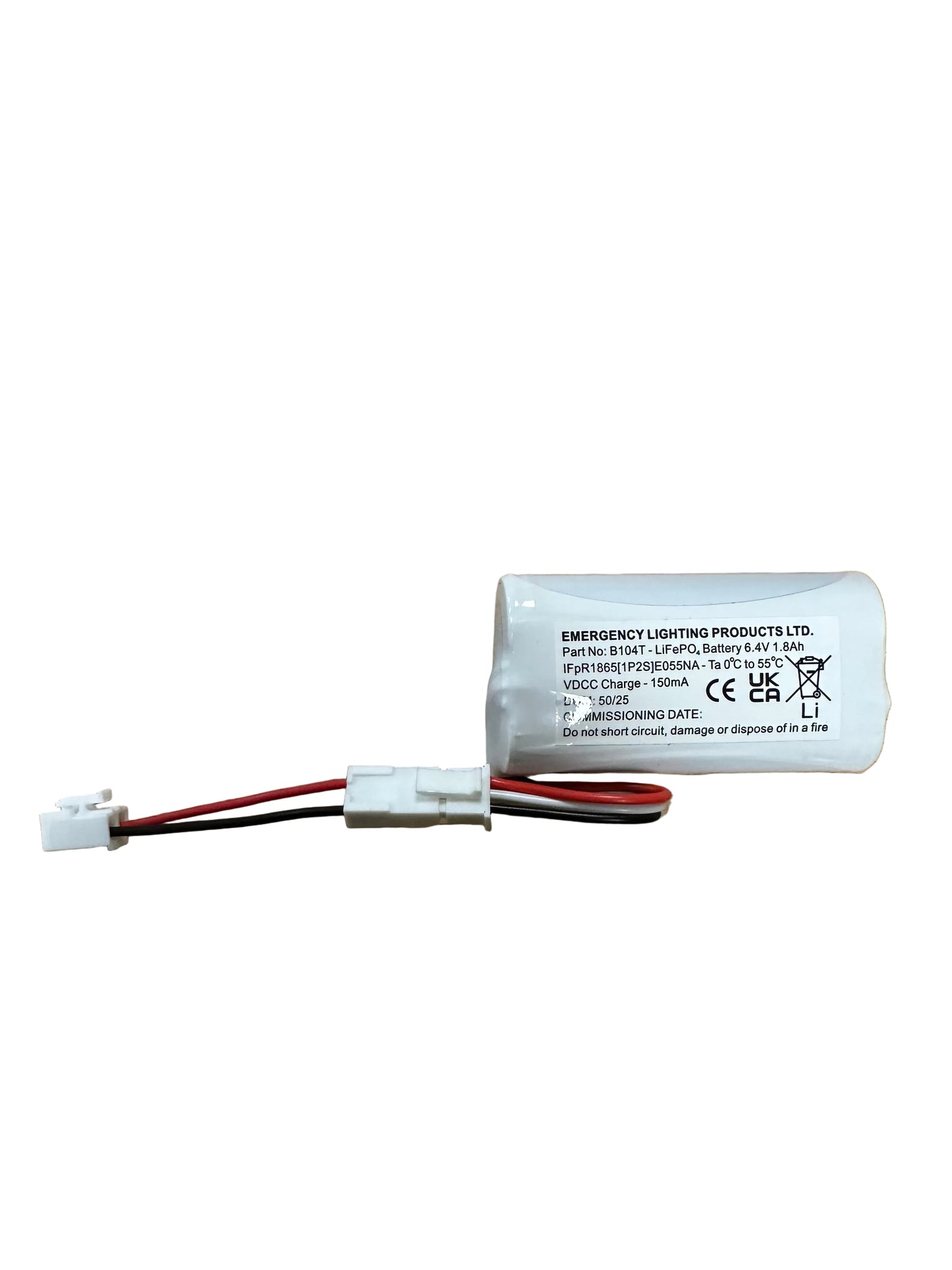 ELP B069 1.5Ah 6.4V 2 B Cell LiFePO4 Emergency Lighting Battery - LED Retro