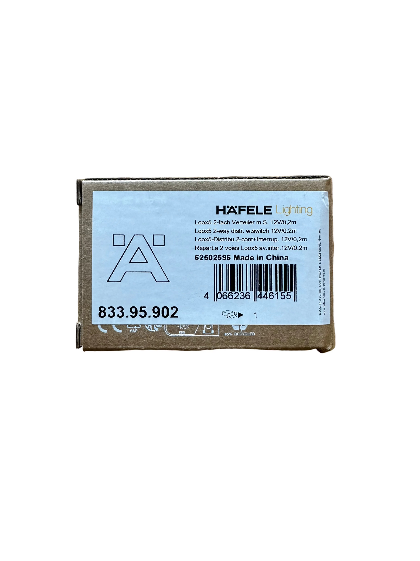 HAFELE Distributor 12V, 2- Way, with Switching Function for 1 Switch, Loox 5, 833.95.902 - LED Retro