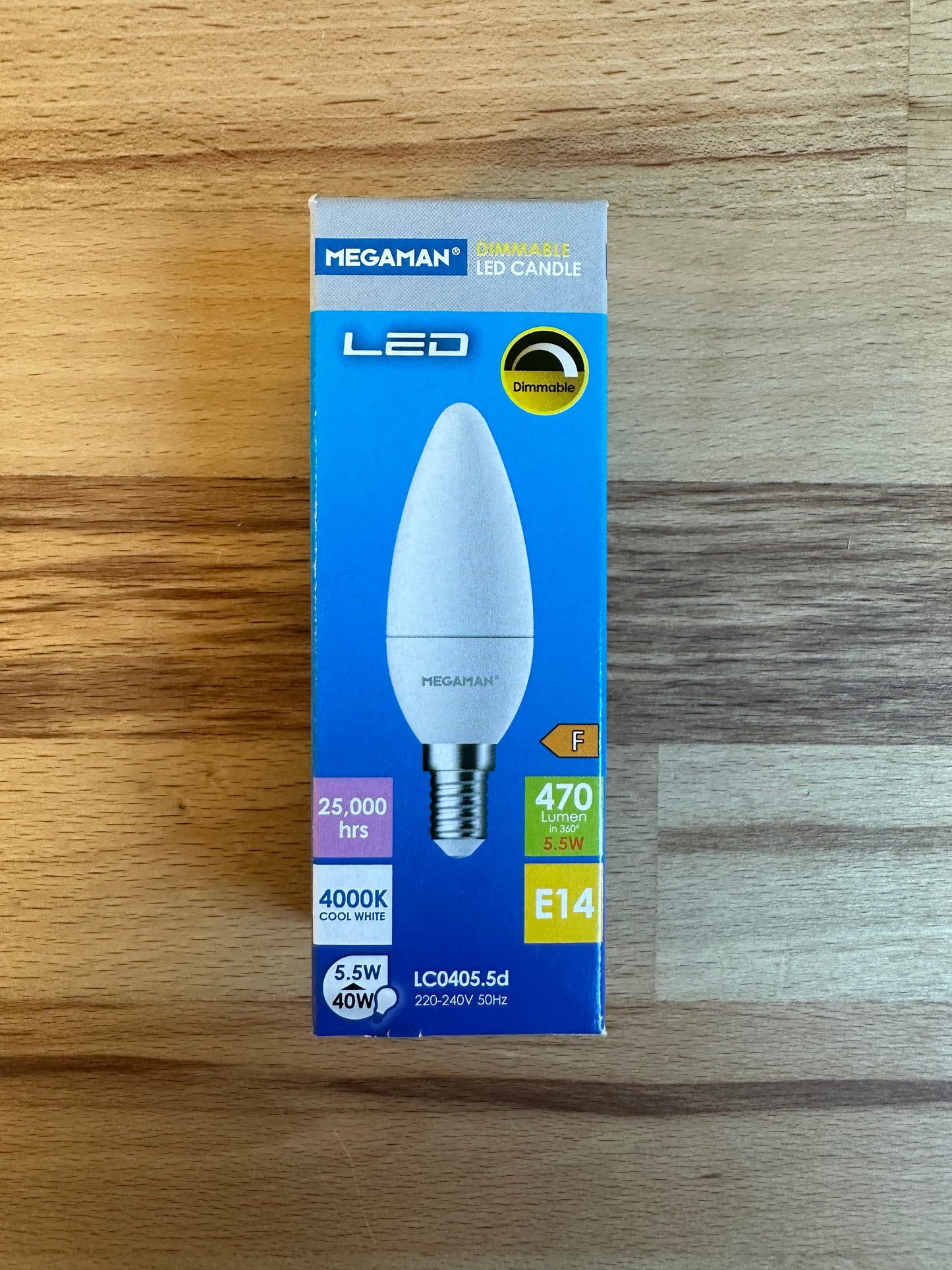 Megaman Economy 5.5W Dimmable Candle E14 4000K Cool White - 711108 -LED Retro