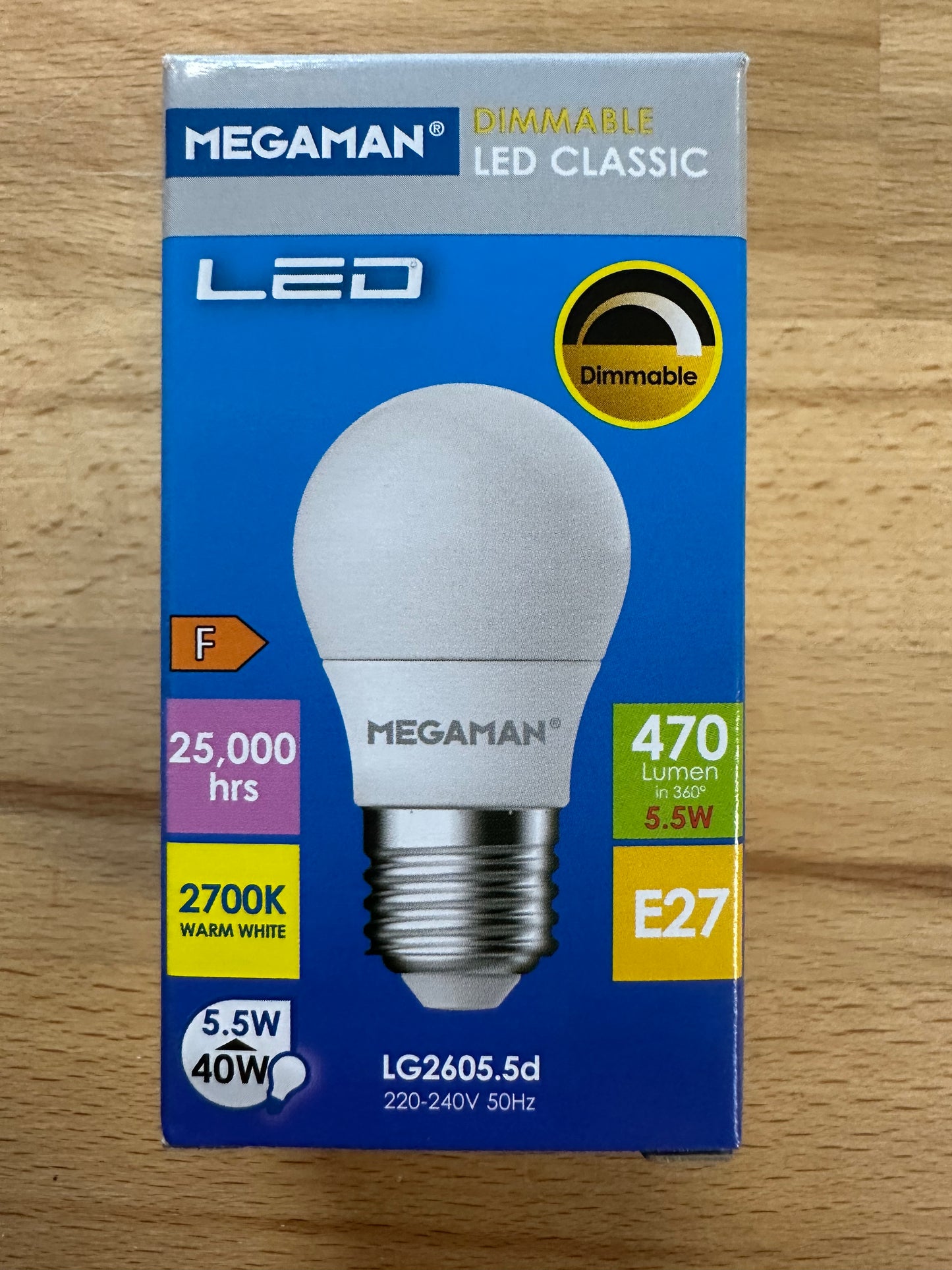 Megaman 5.5W Opal Dimmable Golf Ball E27 2700K - 711113 - LED Retro