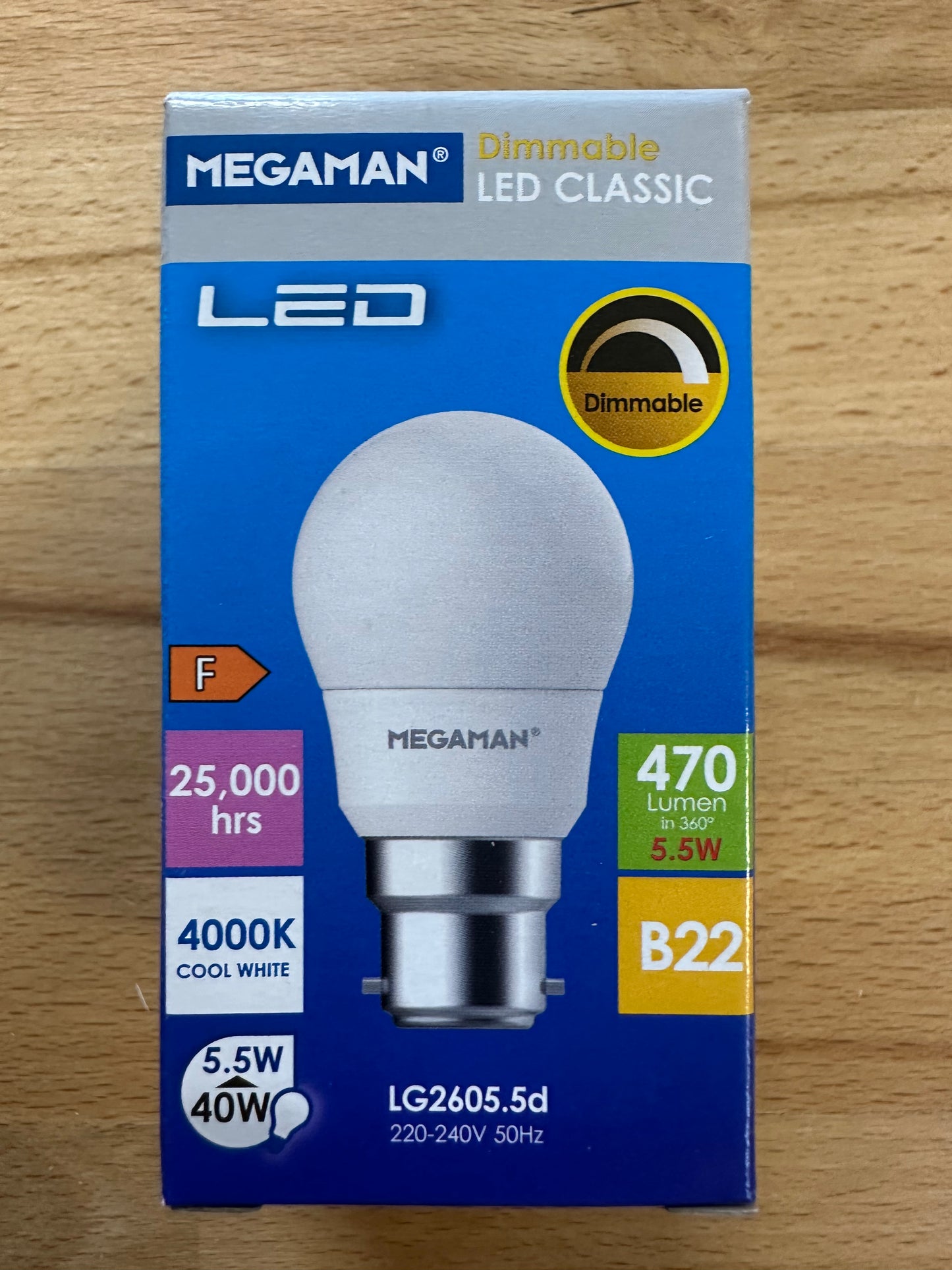 Megaman 5.5W Opal Dimming Golf Ball B22 4000K - 711110 - LED Retro