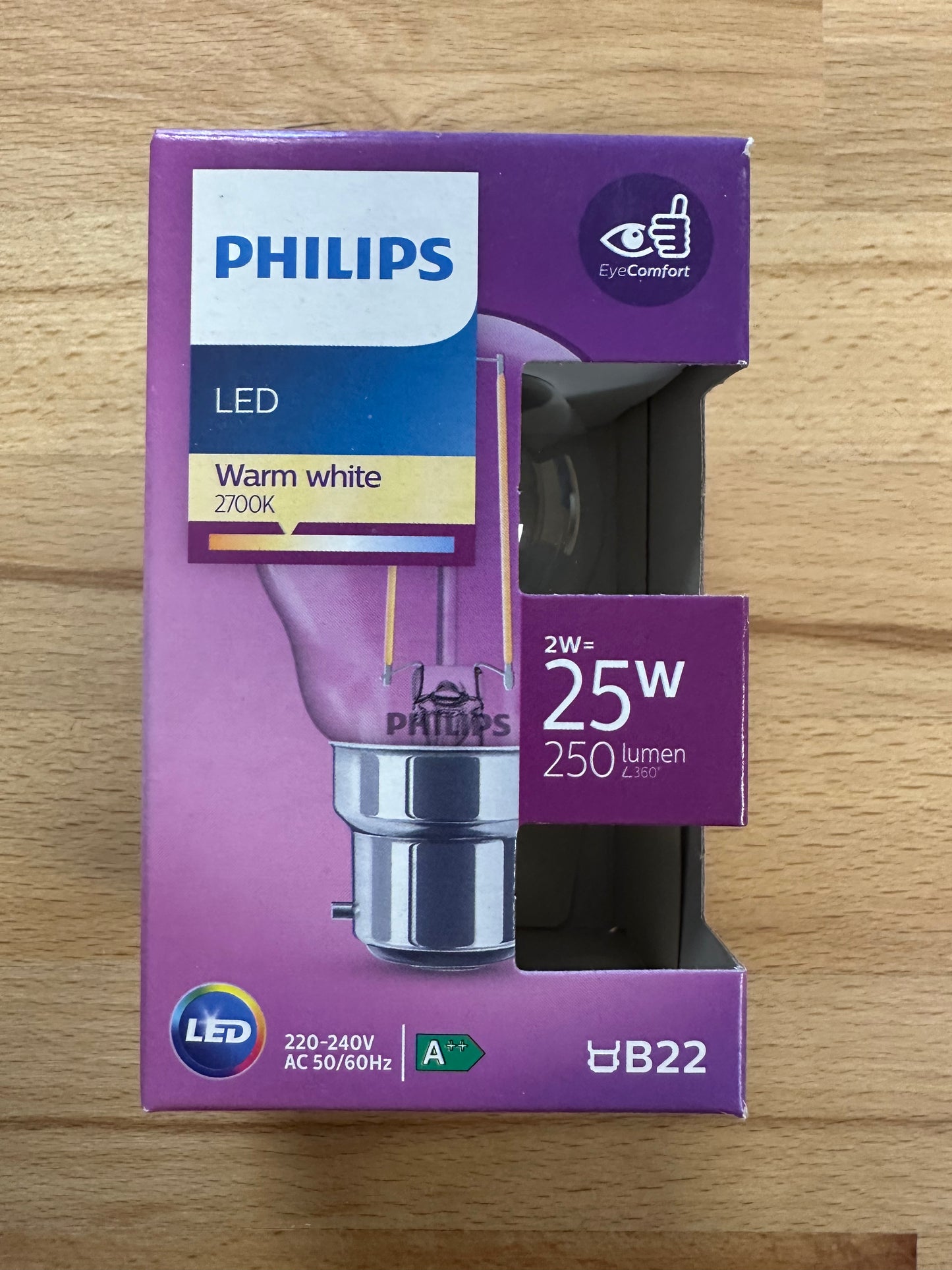 Philips CorePro LED Golf Ball BC 2700K 2W = 25W - 9290018159 - LED Retro
