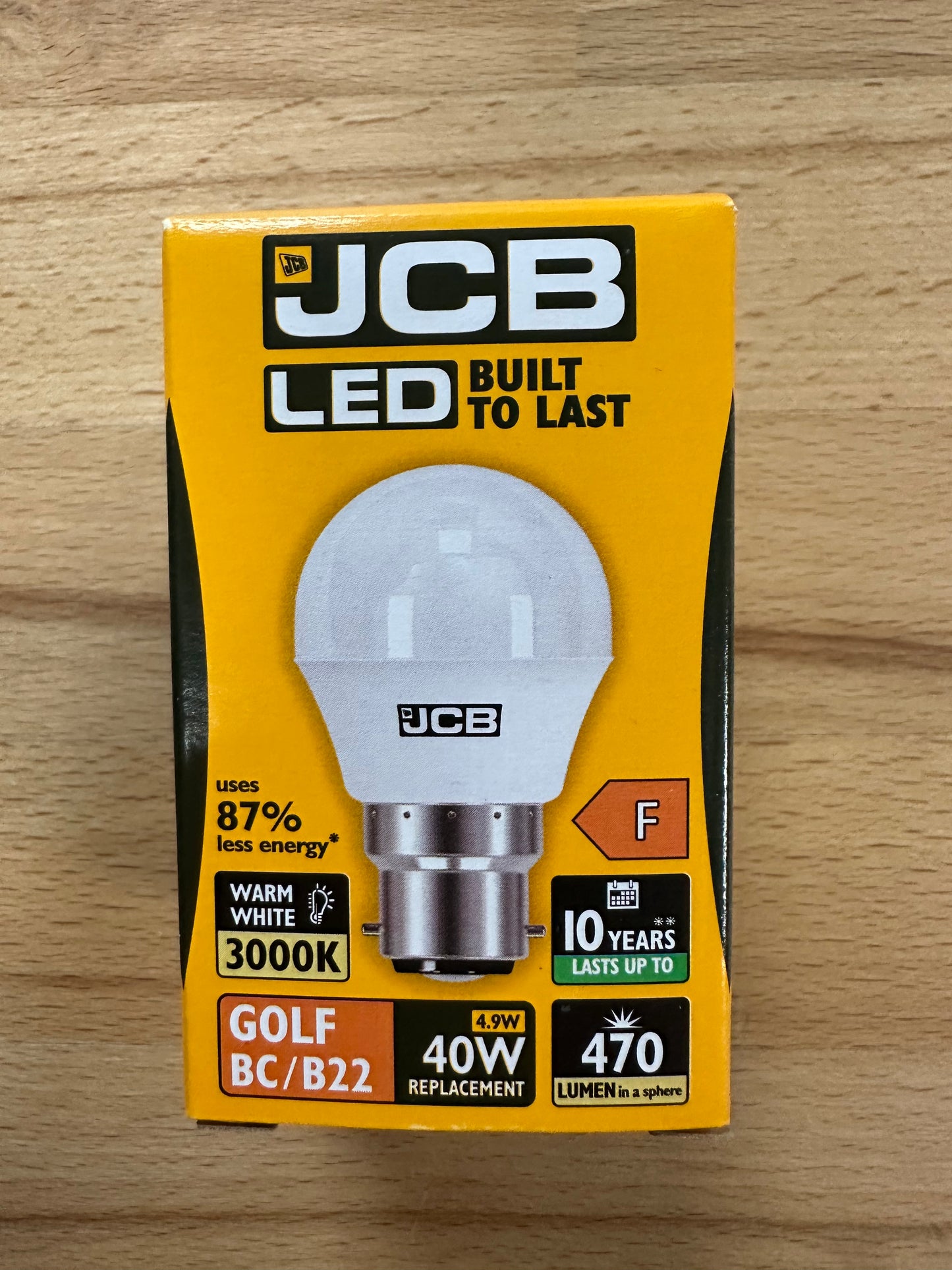S10969 JCB 6W LED GOLF BALL 470LM OPAL BC (B22) Warm White - Pack of 1 - LED Retro