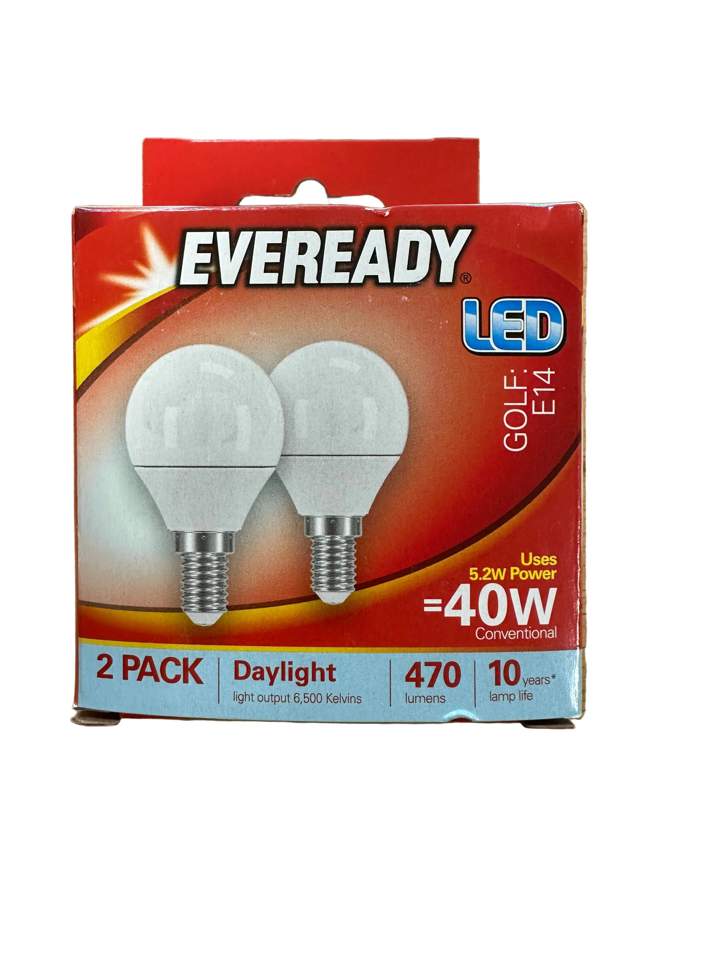 Eveready LED Golf Ball 5.2W 470LM Opal E14 (SES) 6500K (Daylight) - Pack of 2 - LED Retro