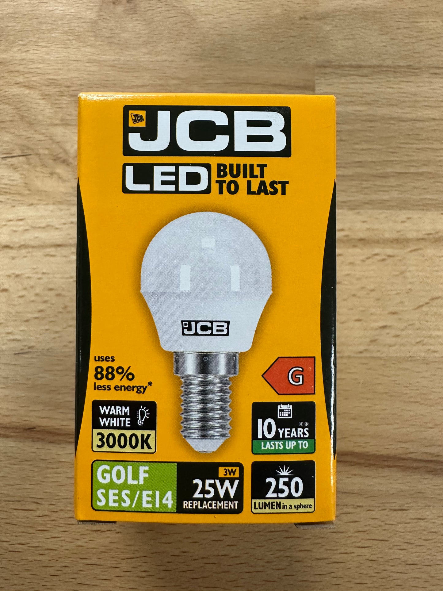 S10968 JCB 3W LED GOLF BALL 250LM OPAL SES (E14) Warm White - Pack of 1 - LED Spares