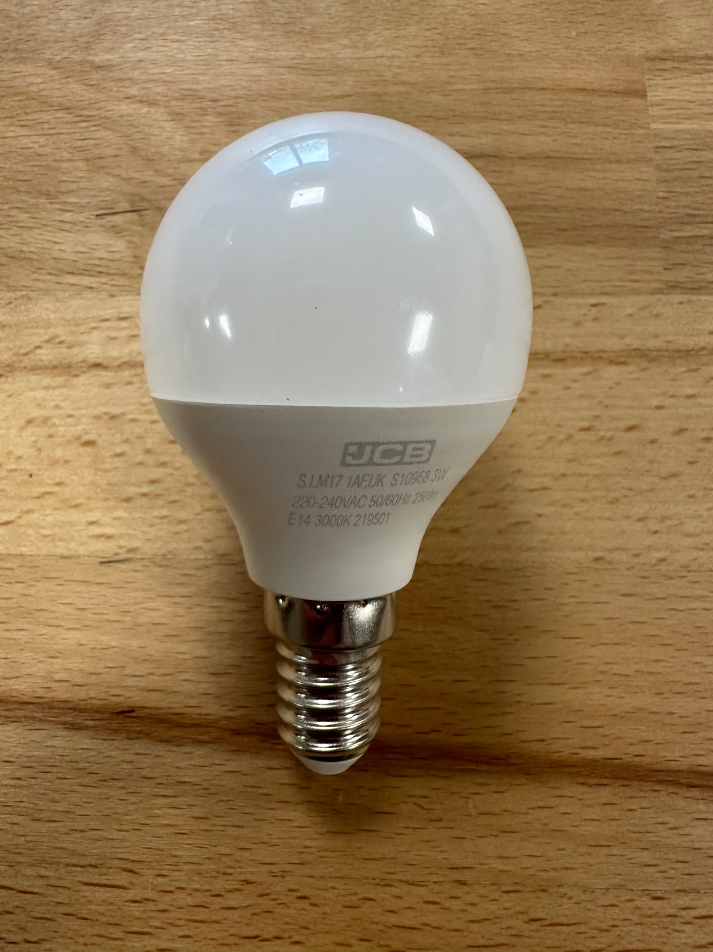 S10968 JCB 3W LED GOLF BALL 250LM OPAL SES (E14) Warm White - Pack of 1 - LED Spares