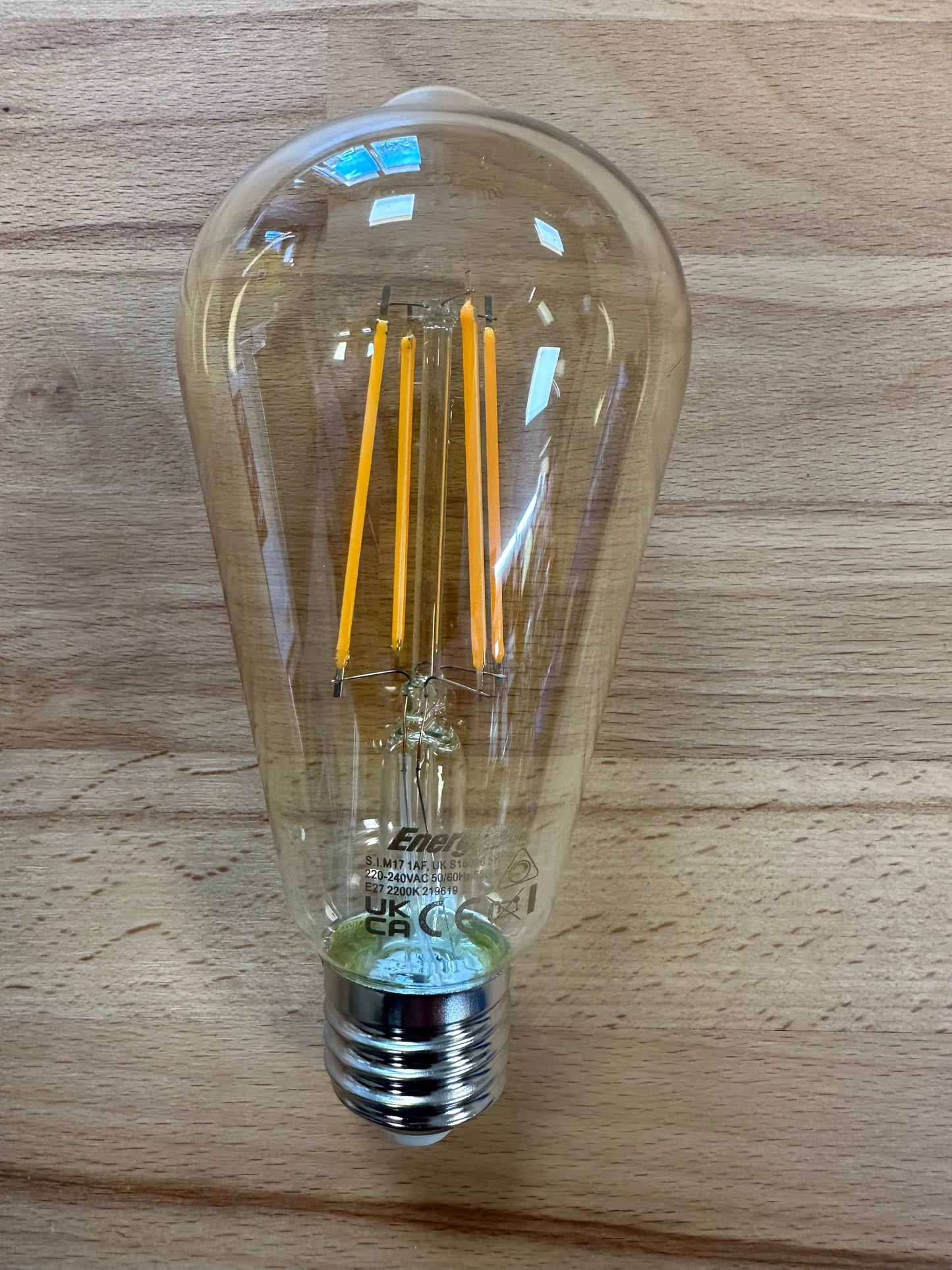 S15026 Energizer LED Filament Gold ST64 ES (E27) 5W 550lm 2200K Dimmable Bulb - LED Retro