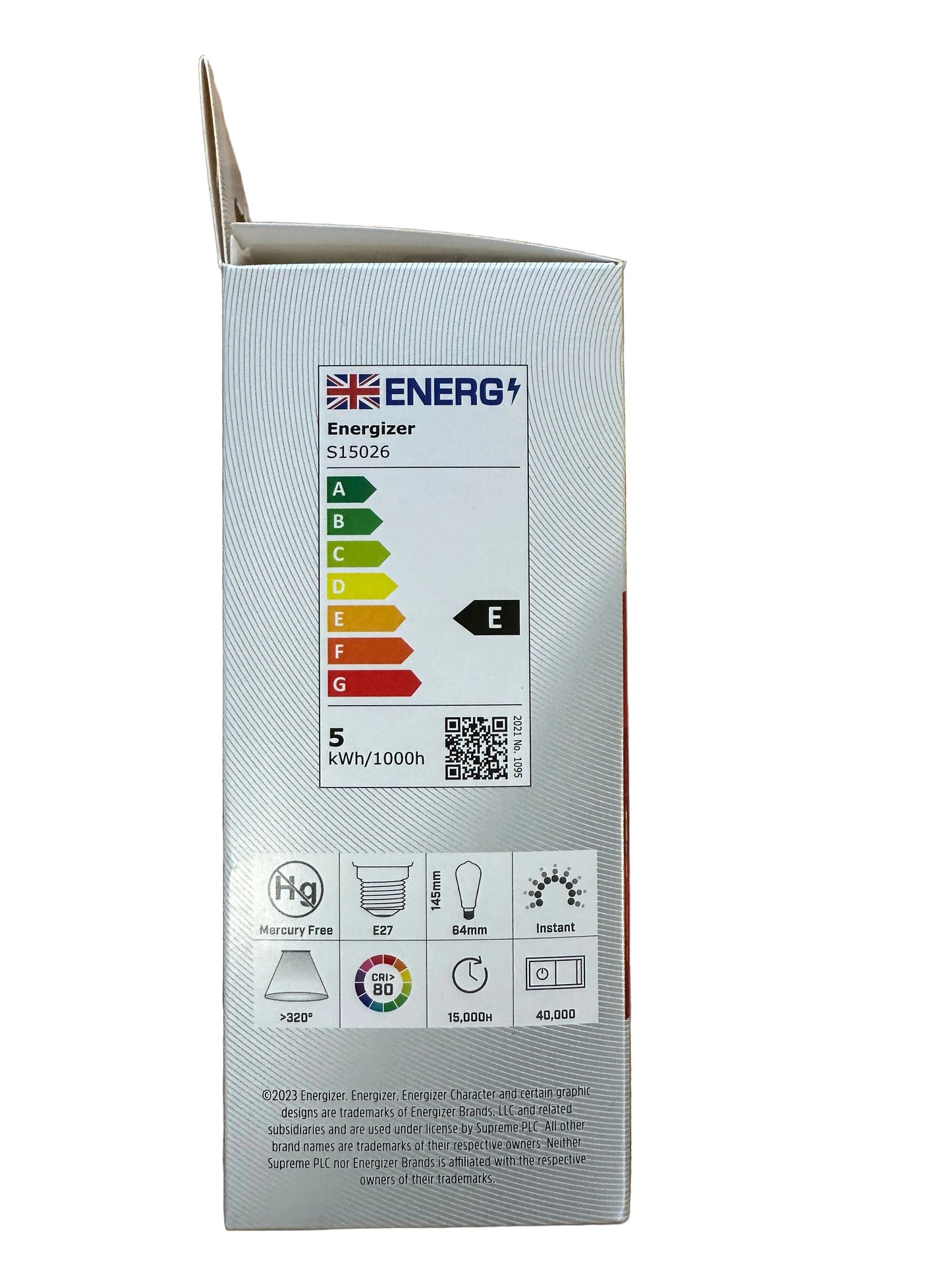 S15026 Energizer LED Filament Gold ST64 ES (E27) 5W 550lm 2200K Dimmable Bulb - LED Retro