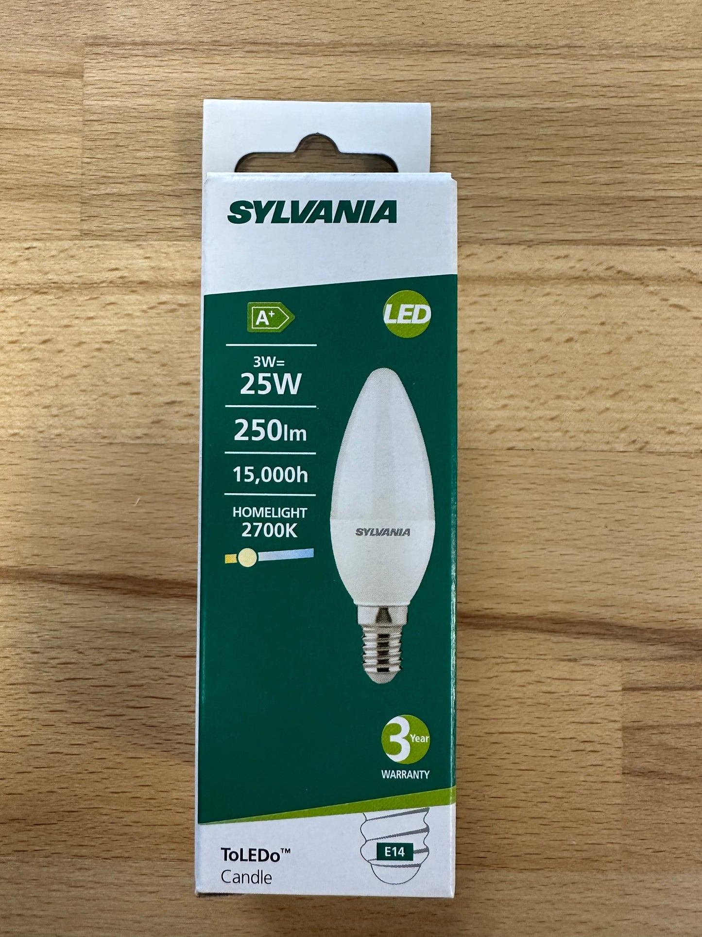 Sylvania ToLEDo Candle V6 250lm 827 E14 SL - LED 3W = 25W - 0026920 - LED Retro