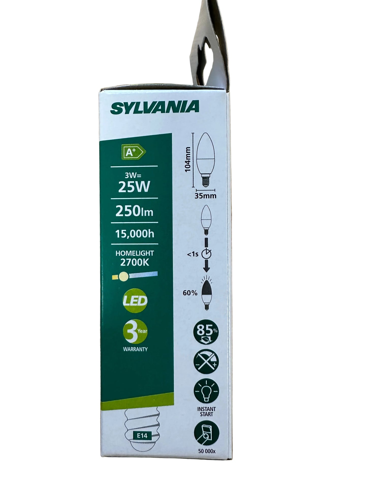 Sylvania ToLEDo Candle V6 250lm 827 E14 SL - LED 3W = 25W - 0026920 - LED Retro