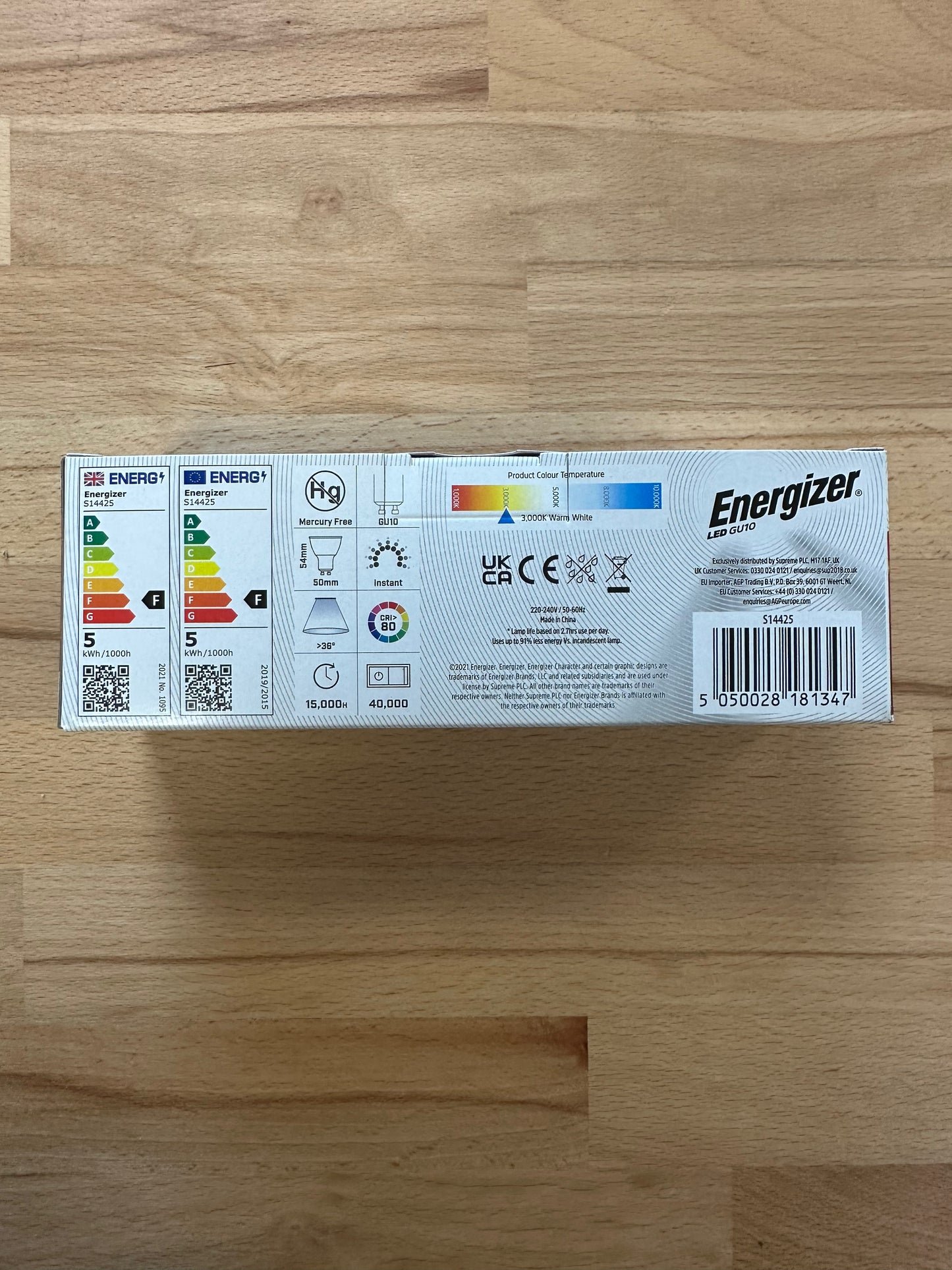 S14425 Energizer 4.2W LED GU10 345LM Warm White - Pack of 4 - LED Retro