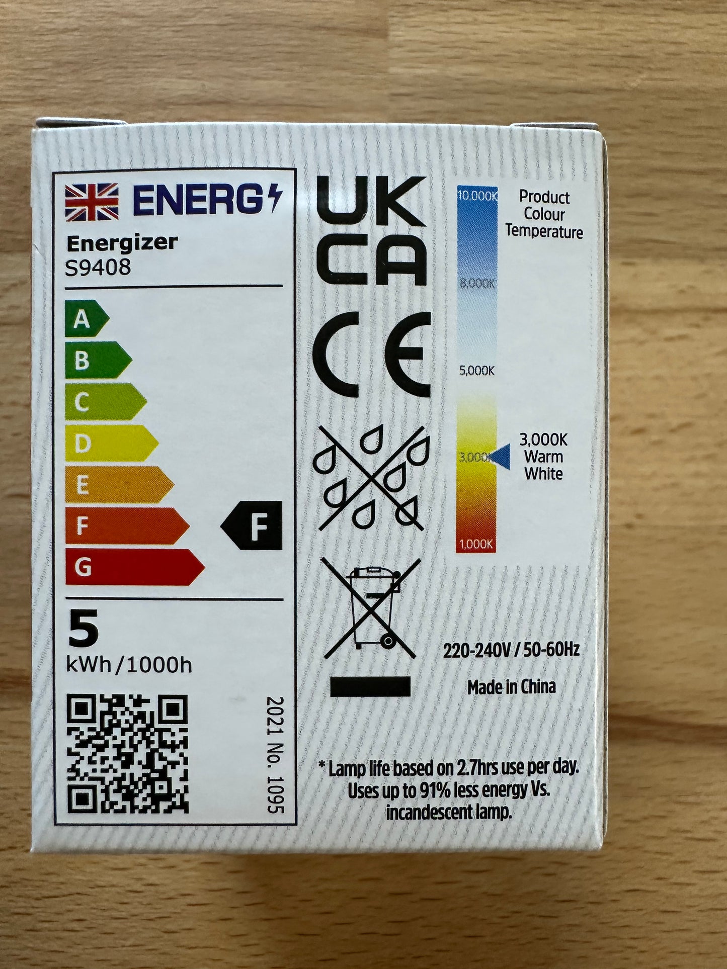 S9408 Energizer 4.3W LED GU10 350LM Warm White - Pack of 1 - LED Retro