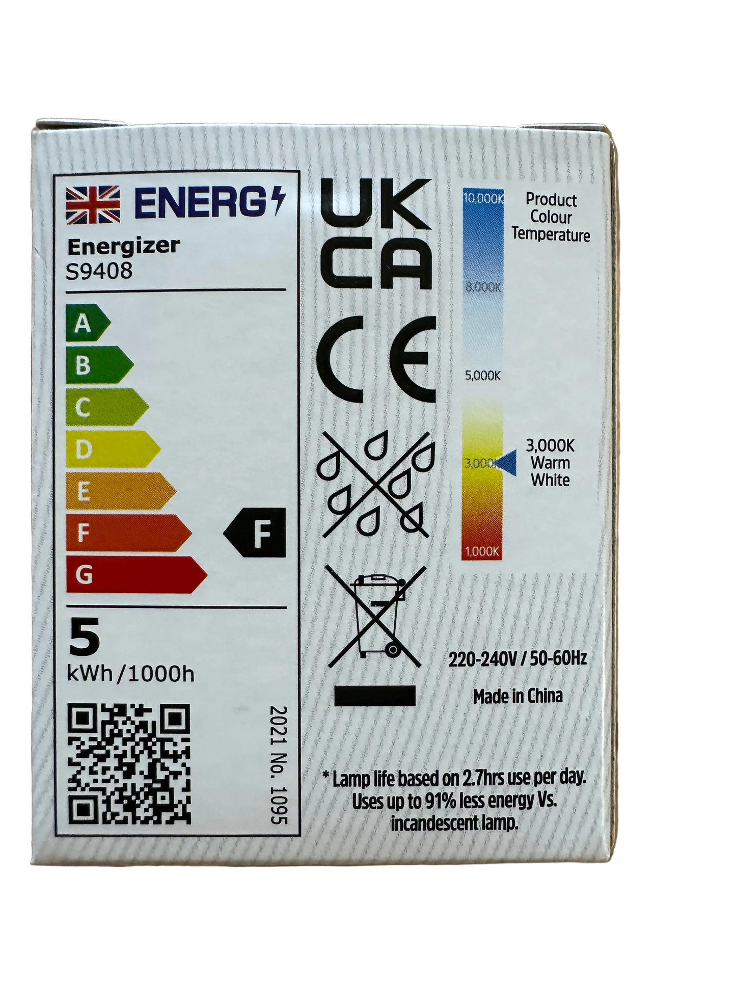 S9408 Energizer 4.3W LED GU10 350LM Warm White - Pack of 1 - LED Retro