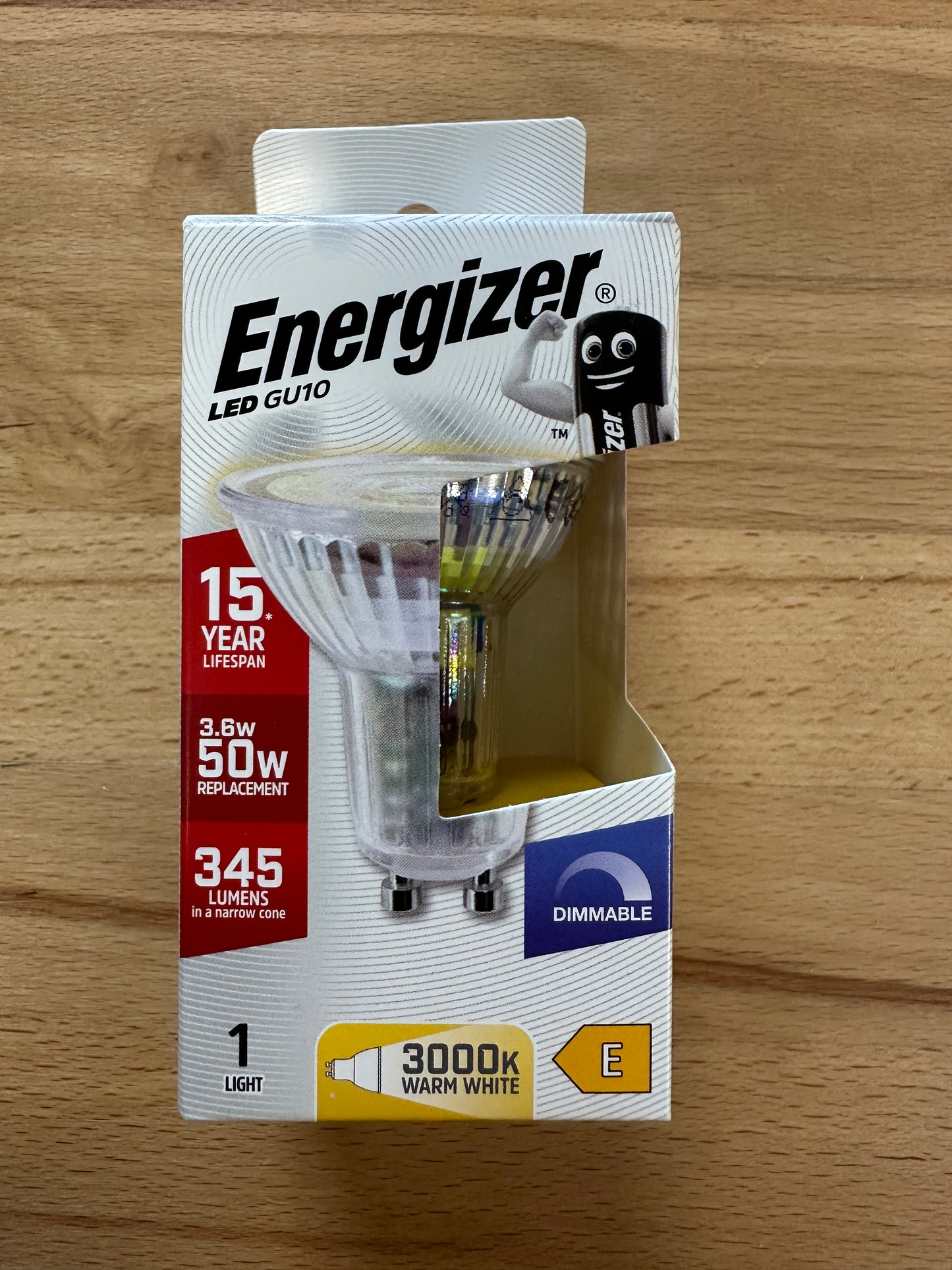 S9410 Energizer 3.8W Dimmable LED GU10 345LM Warm White - Pack of 1 - LED Retro