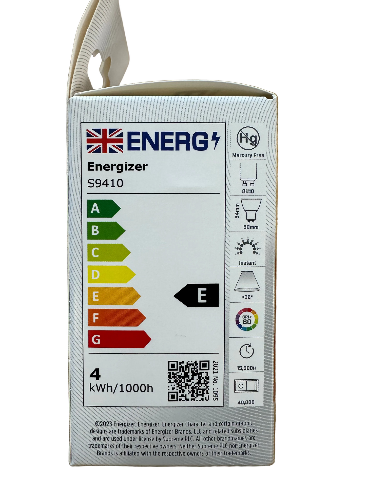 S9410 Energizer 3.8W Dimmable LED GU10 345LM Warm White - Pack of 1 - LED Retro