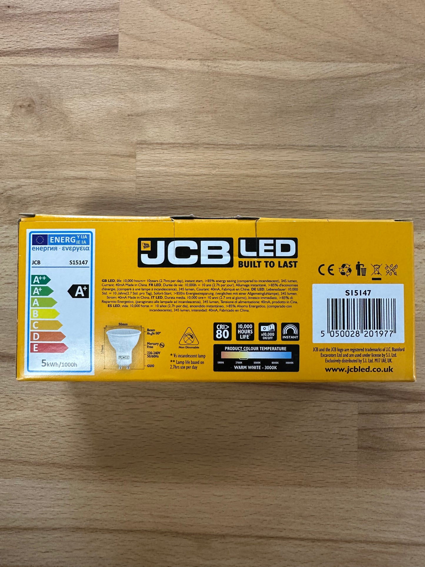 S15147 JCB 5W LED GU10 345LM Warm White - Pack of 4 - LED Retro