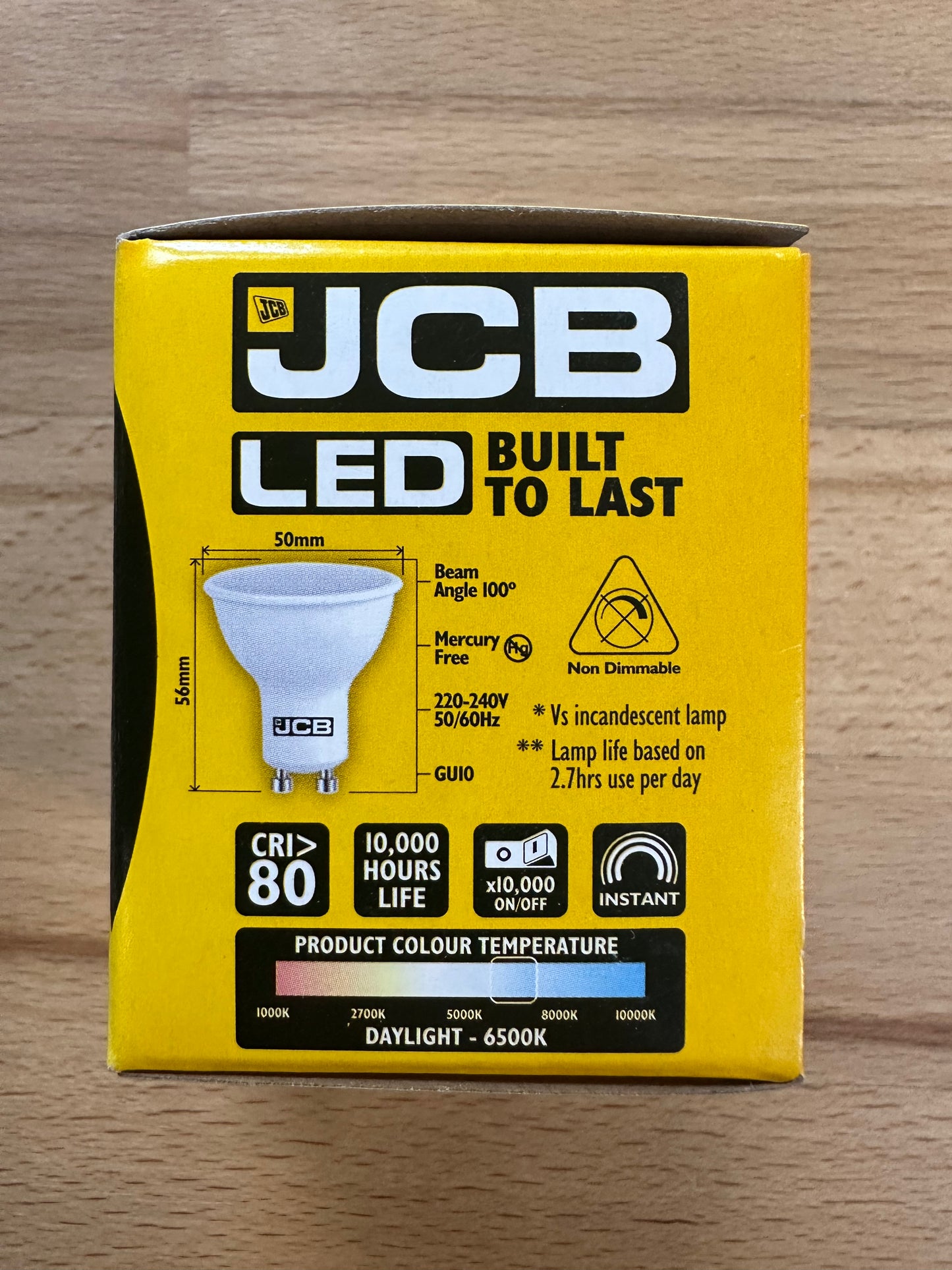 S10962 JCB 3W LED GU10 250LM Daylight - Pack of 1 - LED Retro