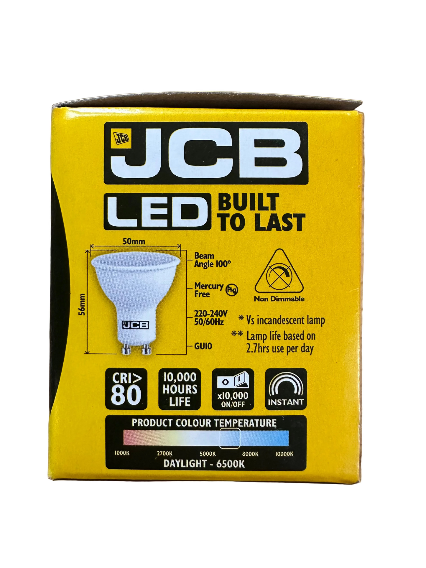 S10962 JCB 3W LED GU10 250LM Daylight - Pack of 1 - LED Retro