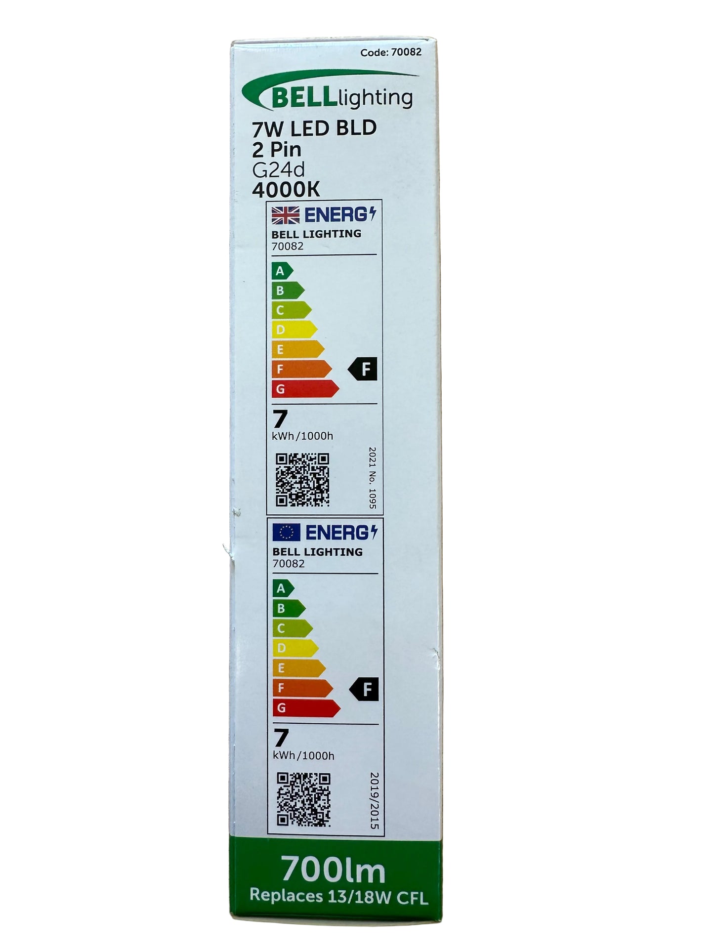 Bell LED 7W Thermoplastic BLD 2/4 Pin Bypass - 4000K - 70082 - LED Spares