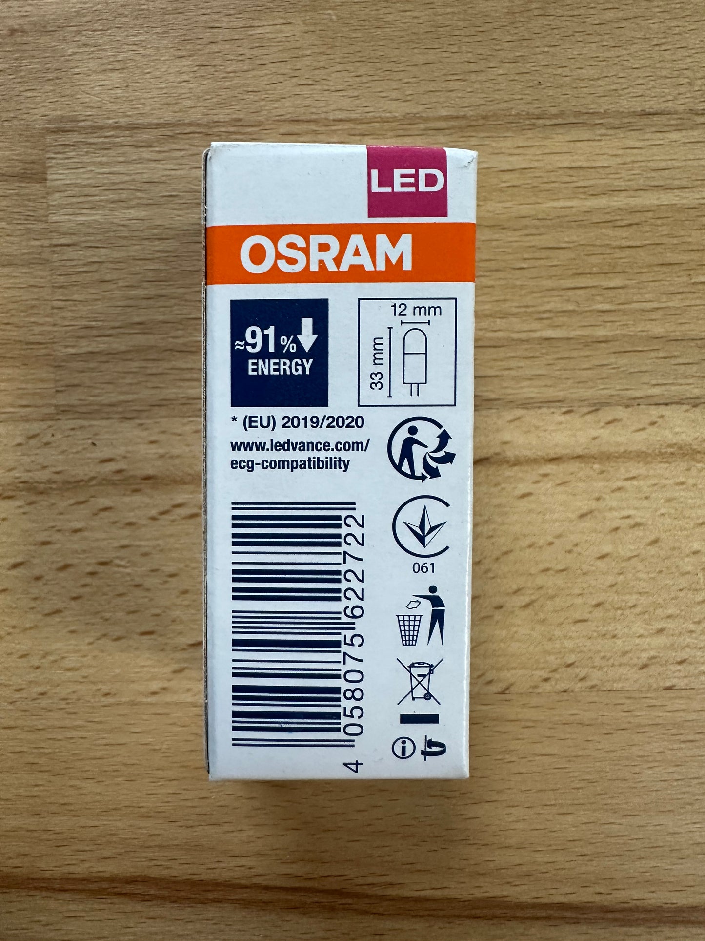 Osram PARATHOM® LED PIN G4 Cap - 12V - 0.9W - 2700K 100lm - Low-voltage LED lamp - LED Retro
