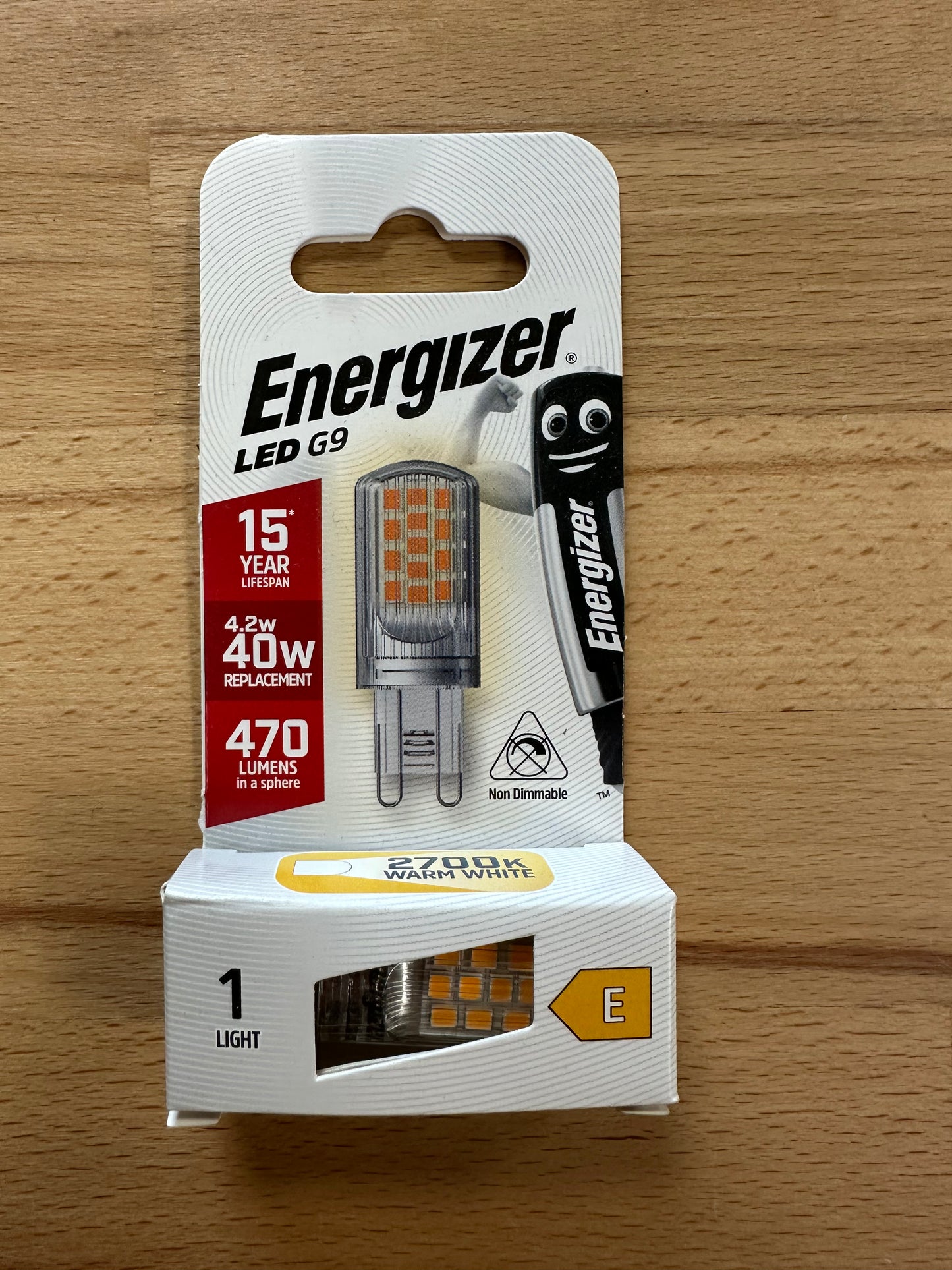 Energizer G9 LED 470lm 4.2W 2700K (Warm White) - S18750 - LED Retro