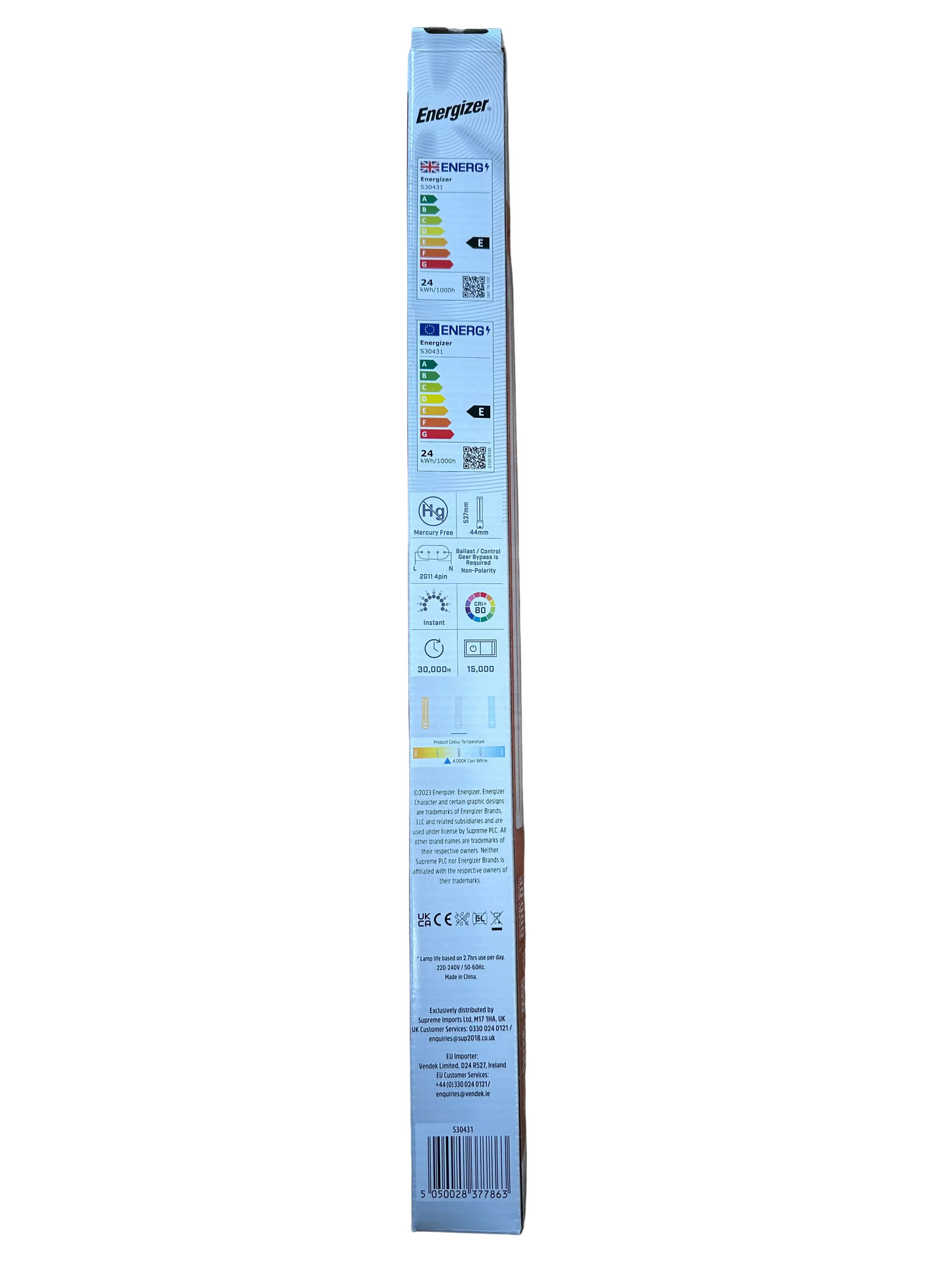 Energizer 24W=55W LED PLL 2G11 4Pin 3200lm 4000K (Cool White) - S30431 - LED Retro