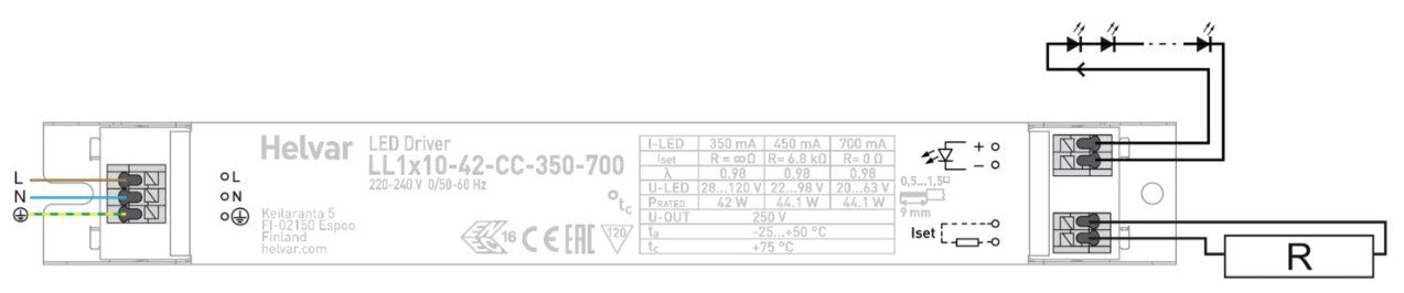 Helvar LL1X10-42-CC-350-700 10-42W 350-700mA LED Driver - LED Retro