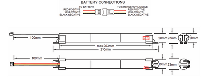 Liteplan 3/LP48/S/TE - 3.2V 4.8Ah LiFePO4 Battery in a Stick Formation With End Caps and TE Connector - LED Retro