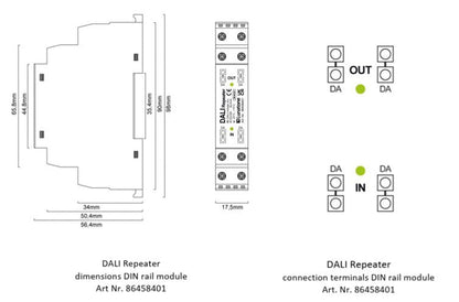 Lunatone DALI Repeater PS, DIN Rail - 86458401-PS-HS - LED retro