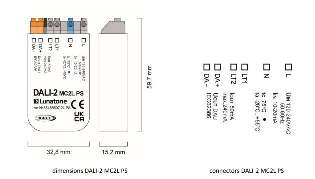Lunatone DALI-2 MC2L PS - 8645807-2L-PS - LED retro
