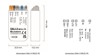 Lunatone DALI-2 MC2L PS - 8645807-2L-PS - LED retro