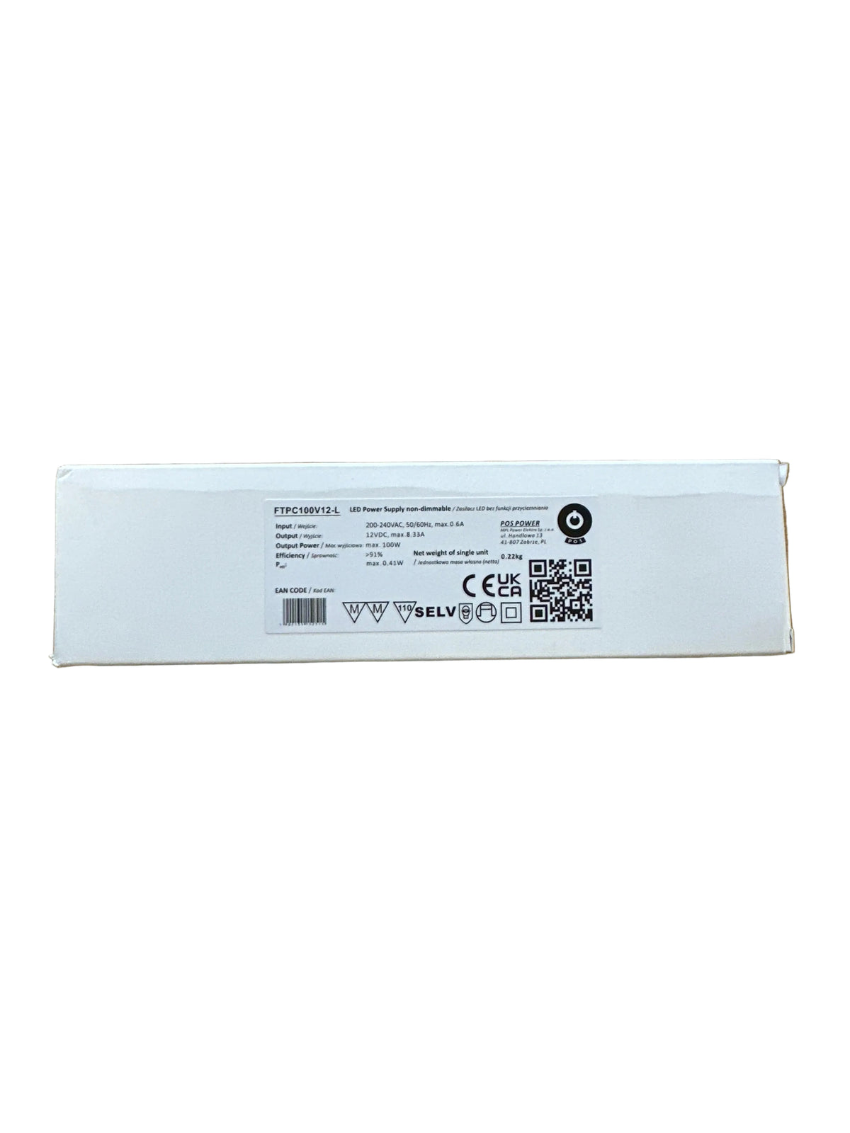 POS Power FTPC100V12-L 100W 12V/7.5A C.V LED Power Supply - LED Retro