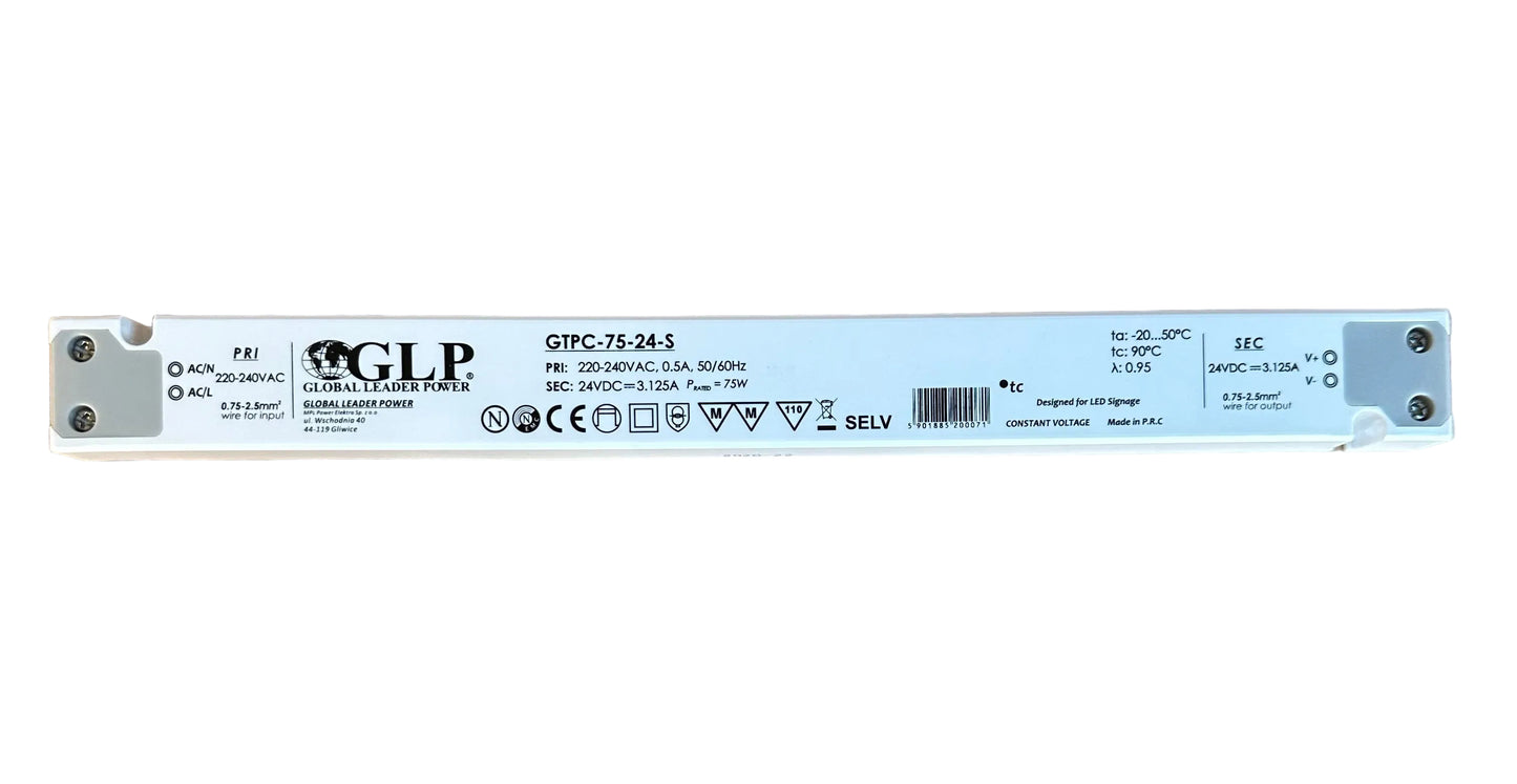 GLP CTPC-75-24-S 75W 24V/3.125A CV IP20 Slim LED Power Supply - LED Retro