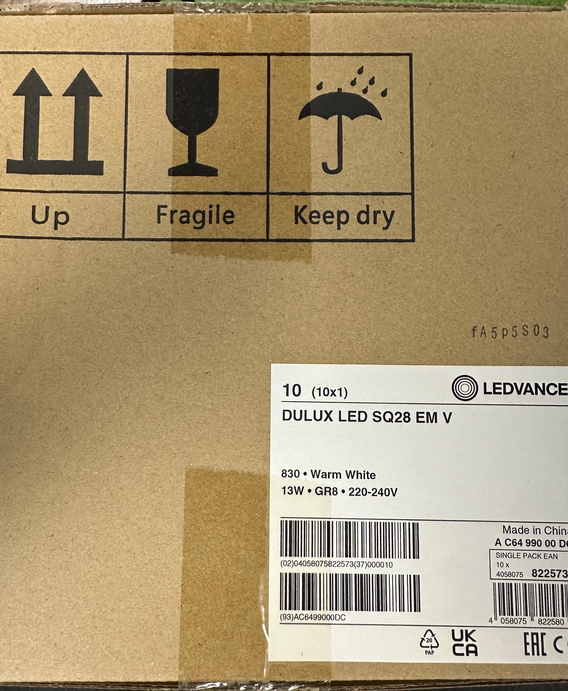 4058075822573 = DULUX LED SQ28 EM & AC MAINS VALUE 13W 830 GR8 - 1350lm - LED Retro