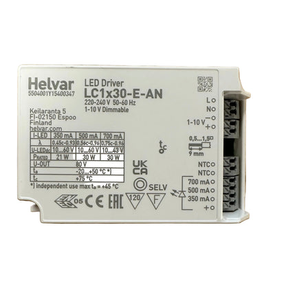 Helvar LC1X30-E-AN 30W 1-10V Dimmable LED Driver - LED Retro