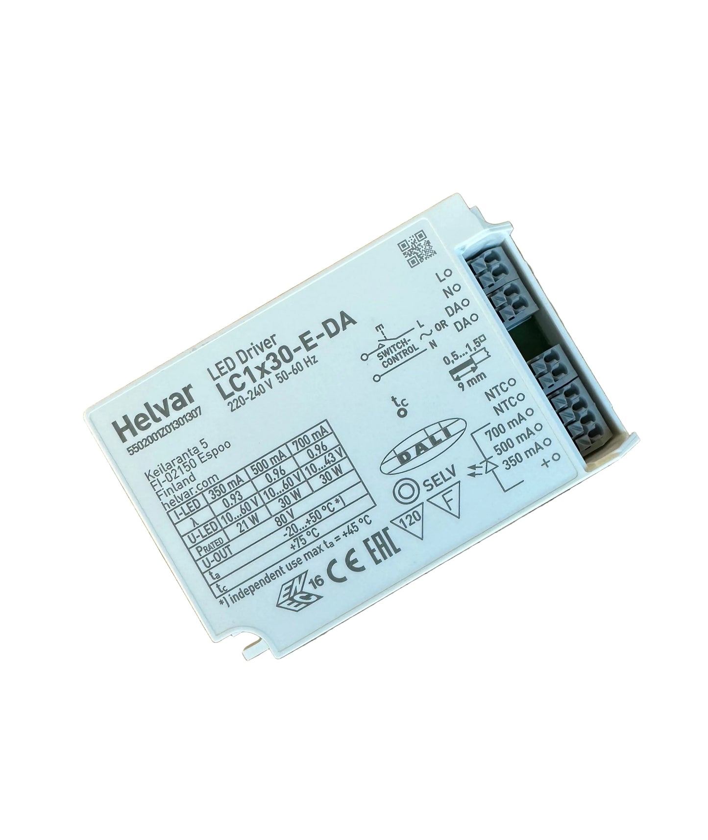 Helvar LC1X30-E-DA 30W DALI Dimmable LED Driver - LED Retro