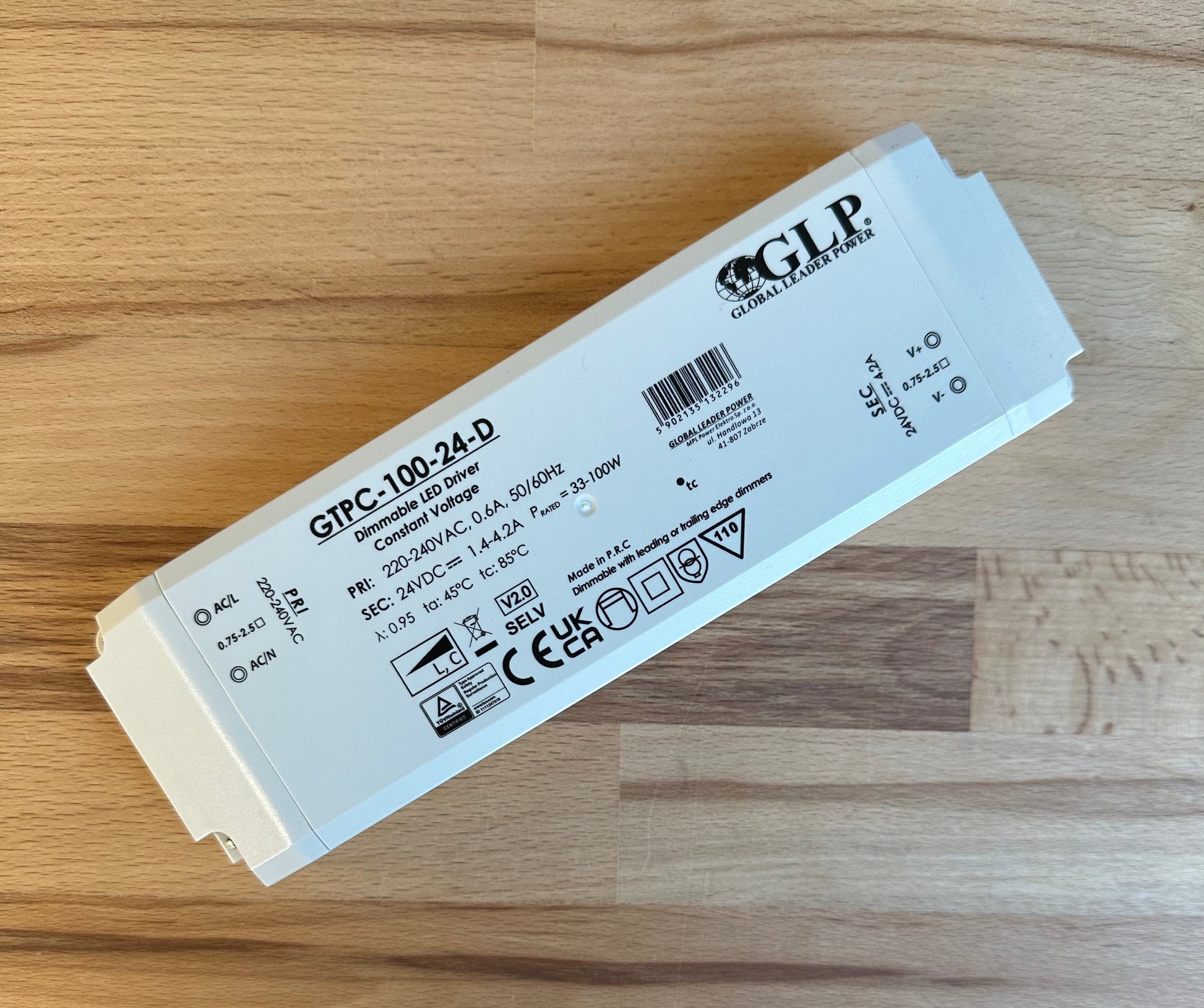 GTPC-100-24-D 100W 24V 1.4-4.2A Triac Dimmable LED Driver - LED Retro