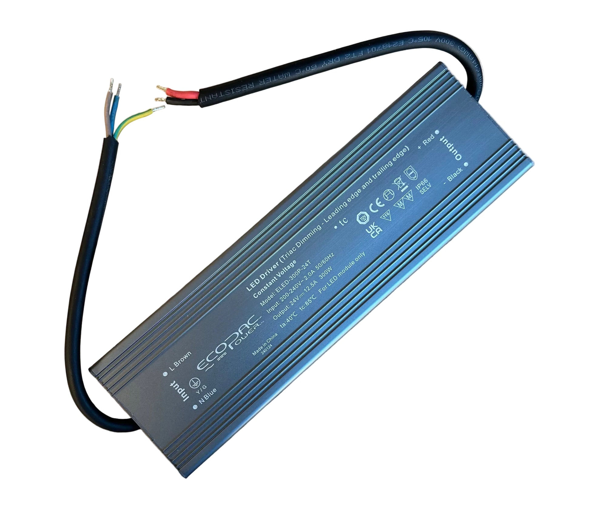 Ecopac ELED-300P-24T 300W 24V IP66 Triac Dimmable LED Driver - LED Retro