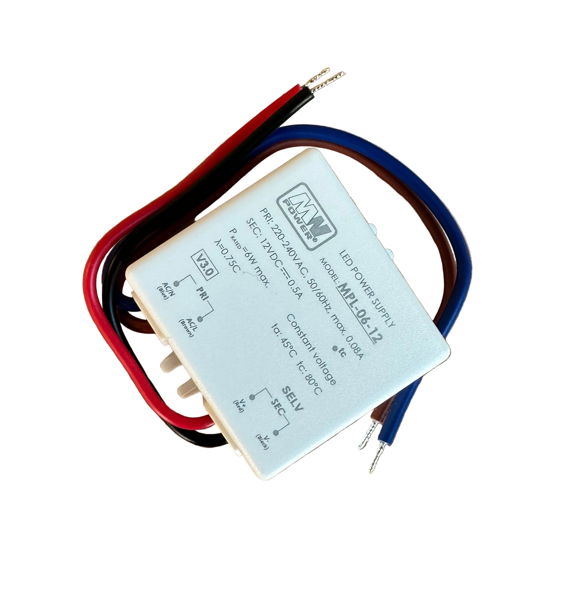 MW Power MPL-06-12 6W 500mA 12V LED Power Supply - LED Retro