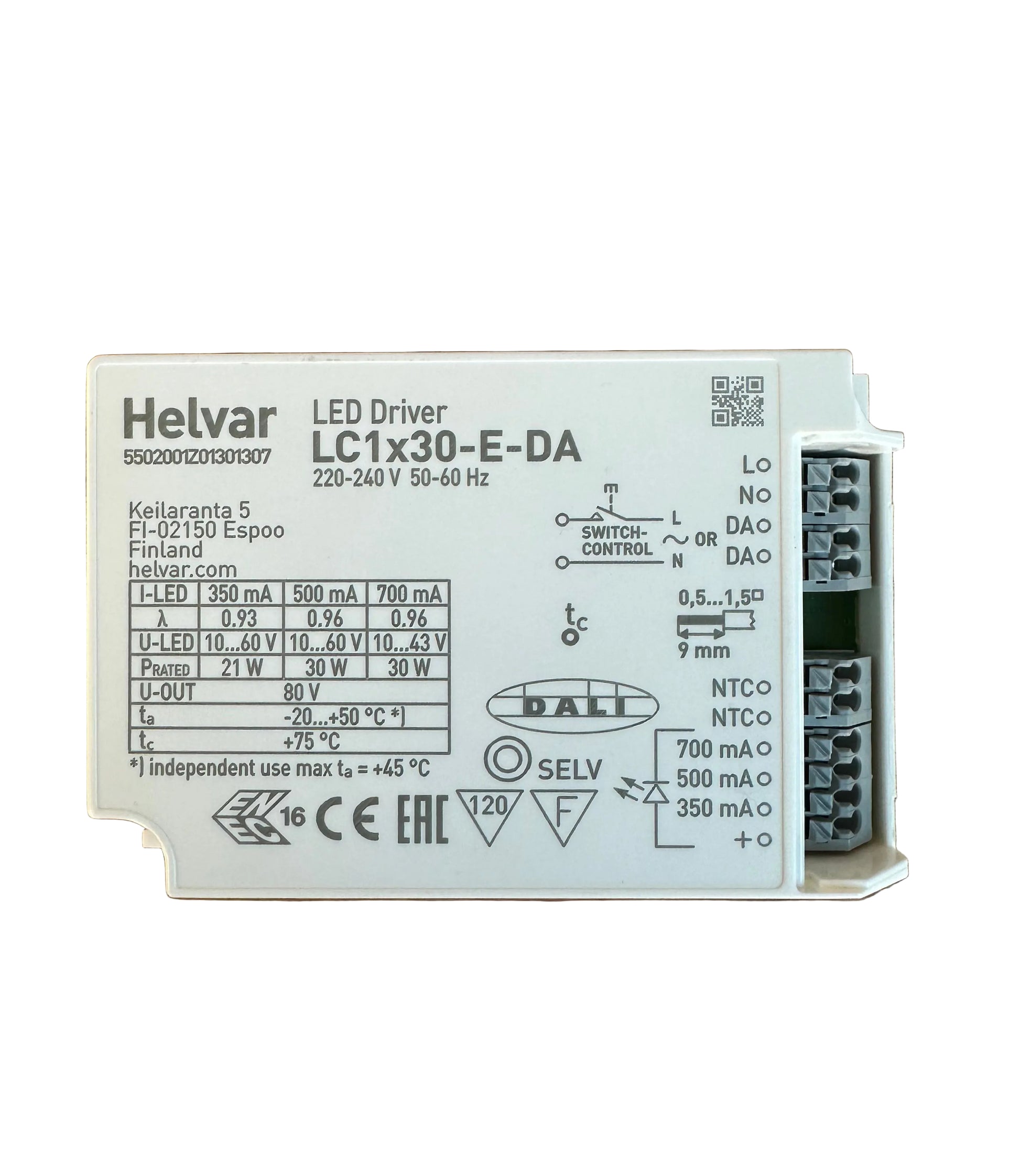 Helvar LC1X30-E-DA 30W DALI Dimmable LED Driver - LED Retro