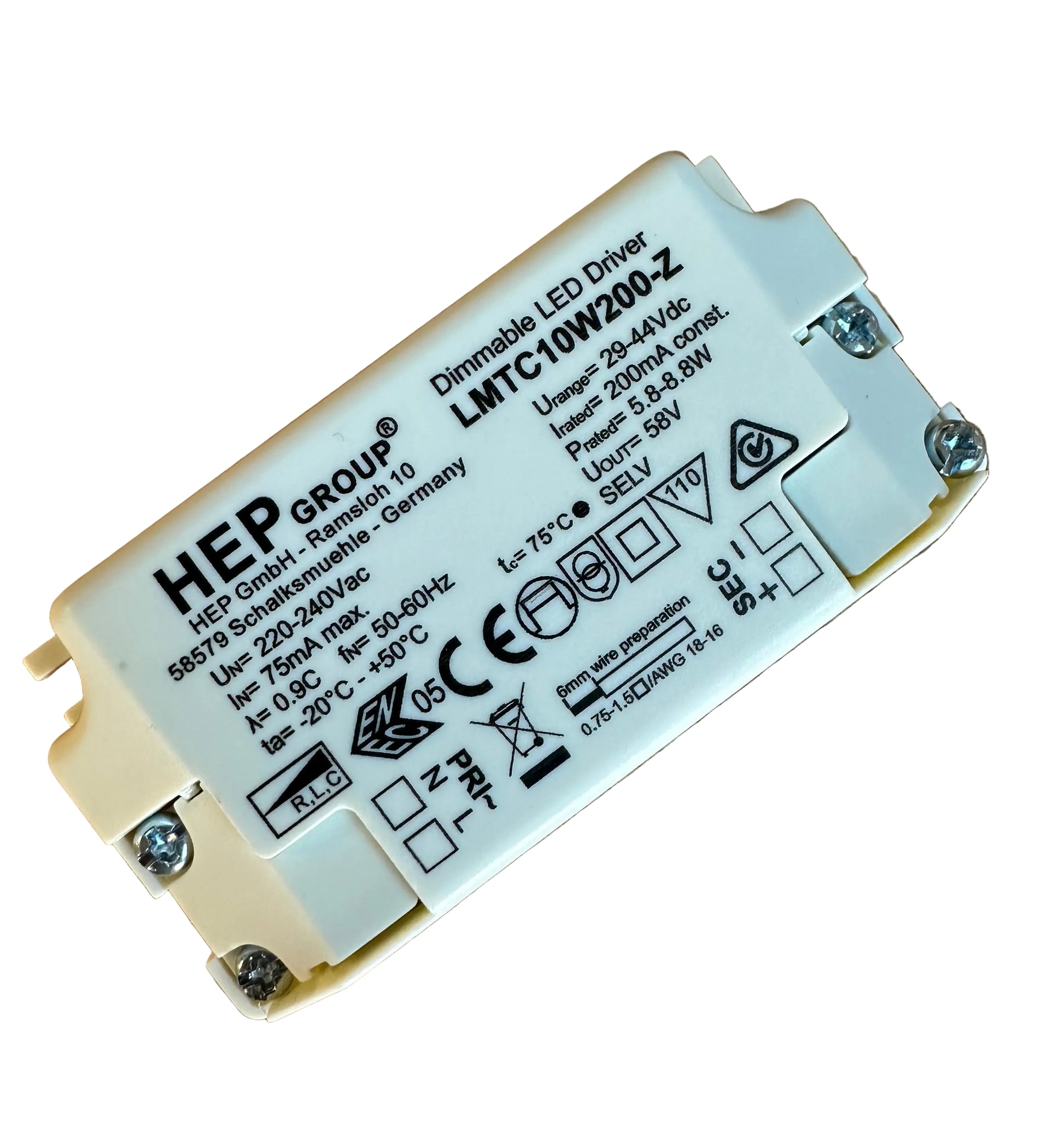 HEP Group LMTC10W200-Z 5.8-8.8W 200mA Triac Dimmable LED Driver - LED Retro