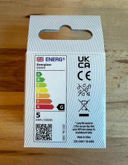 S9409 Energizer 5W LED GU10 350LM Cool White - LED Retro
