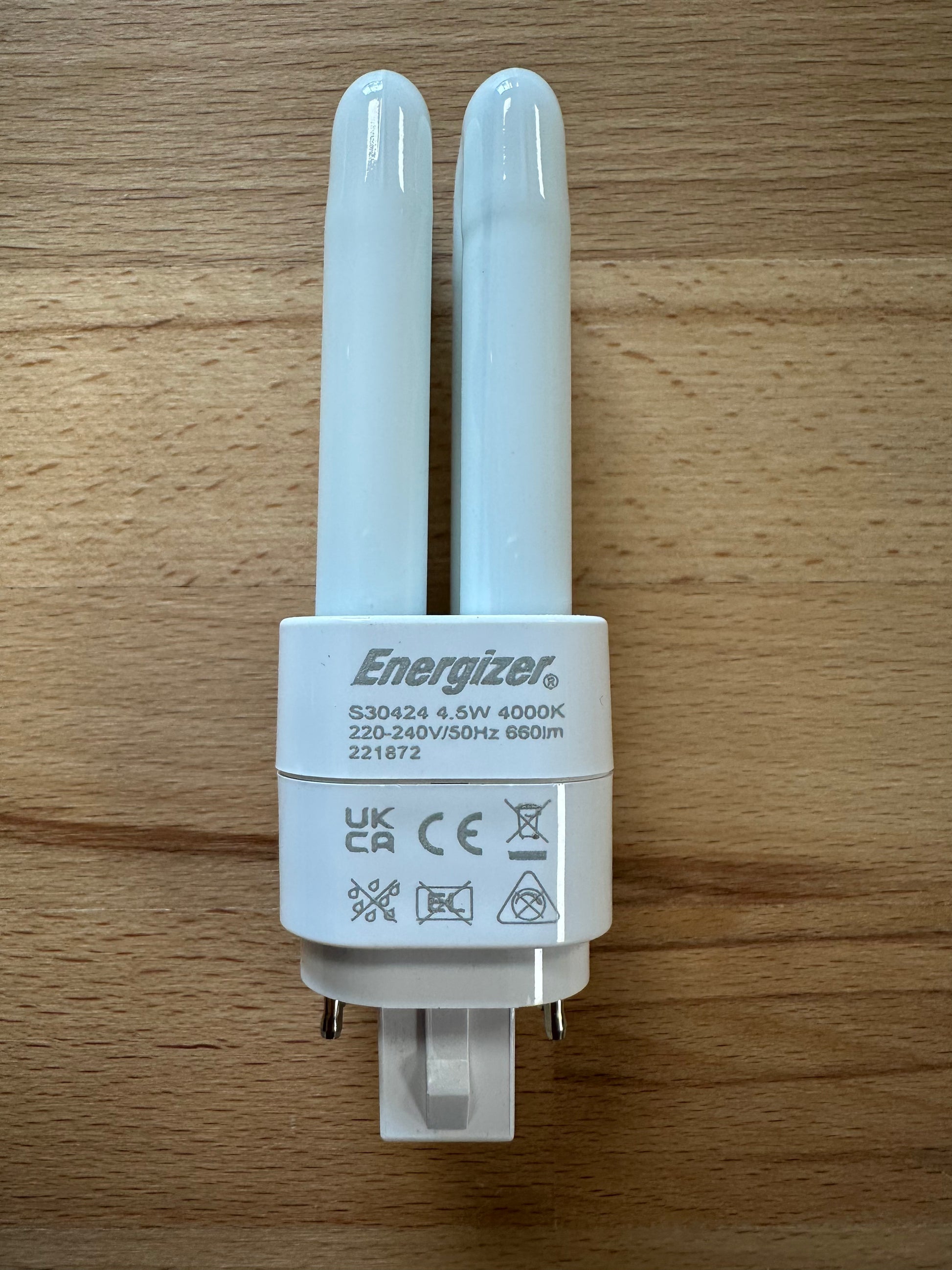 Energizer 4.5W=13W LED PLD (PL-C) G24q 4Pin 660lm 400K (Cool White) - S30424 - LED Retro